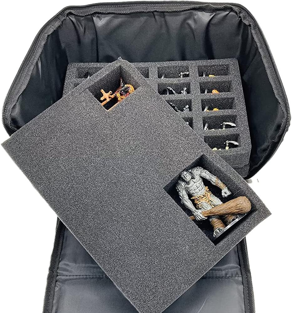 Gargoyle Miniature Carrying Case – 80 Foam Slots for 28Mm Storage – Dnd Case wit