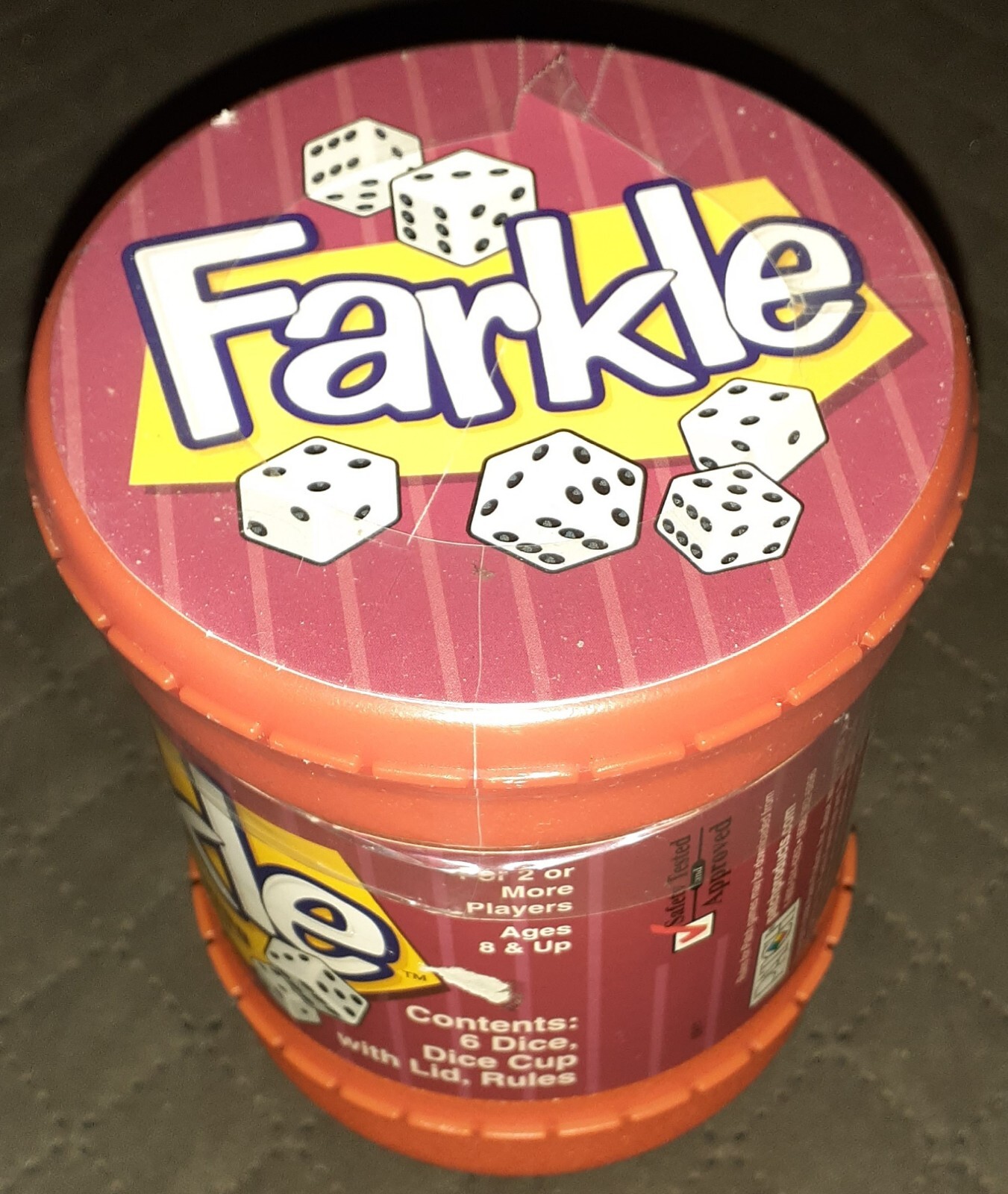 2008 Farkle Dice Game – Sealed Orange Container – New!