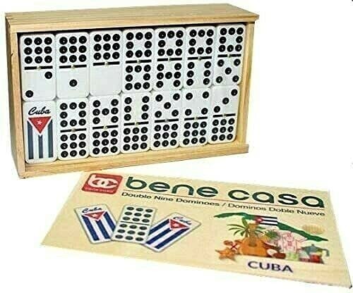 Bene Casa Cuban Flag Double Nines Dominoes Set 210 Players Wooden Box with…