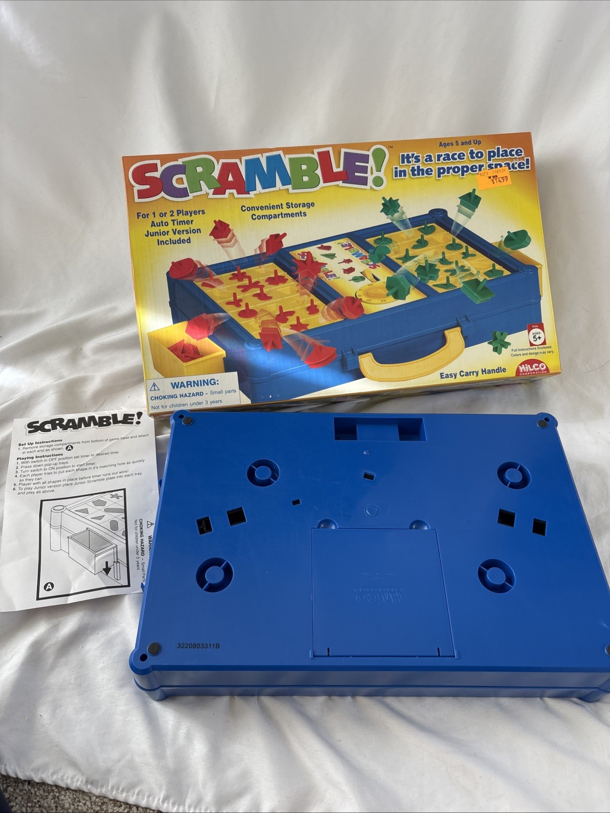 SCRAMBLE! Board Game COMPLETE 2007 Hilco Corp 1-2 Players Junior Version Incl