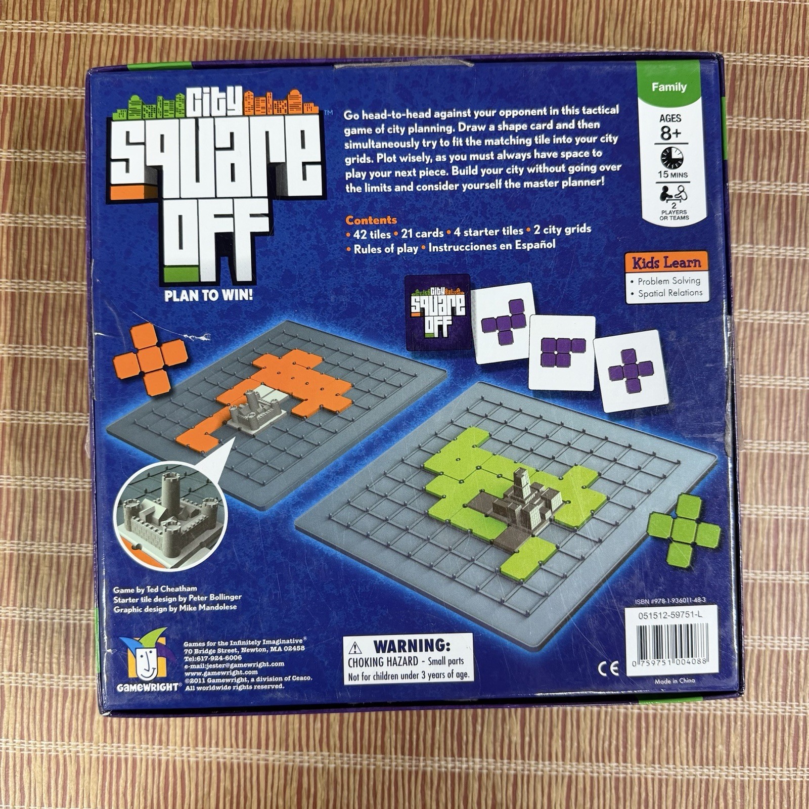 City Square Off COMPLETE Gamewright 2011 Strategy Planning Head to Head
