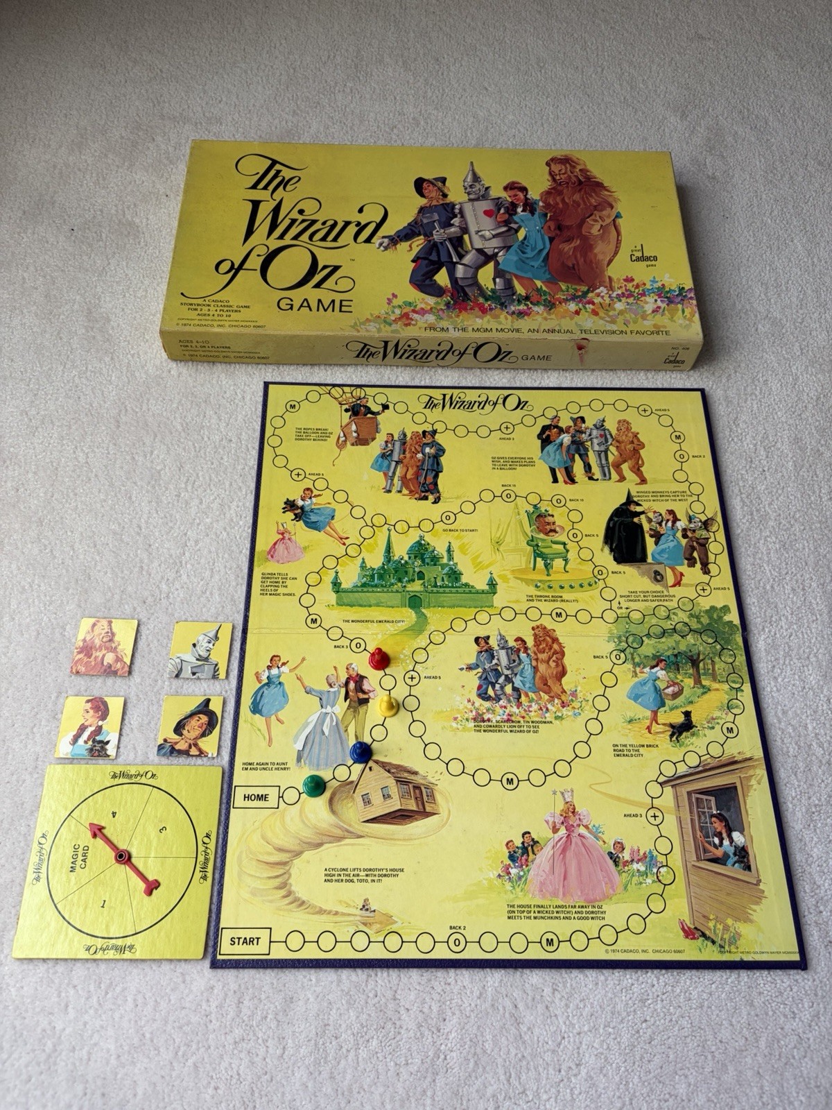 Vintage 1974 Cadaco Wizard of Oz Board Game No 406 Complete MGM Movie Classic