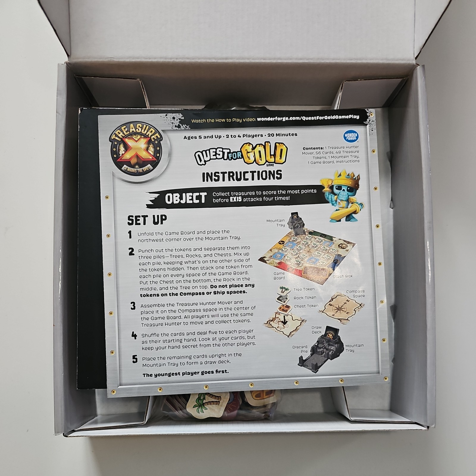 Quest for Gold Board Game Treasure X Marks the Spot Wonder Forge 2019 Ages 5 Up