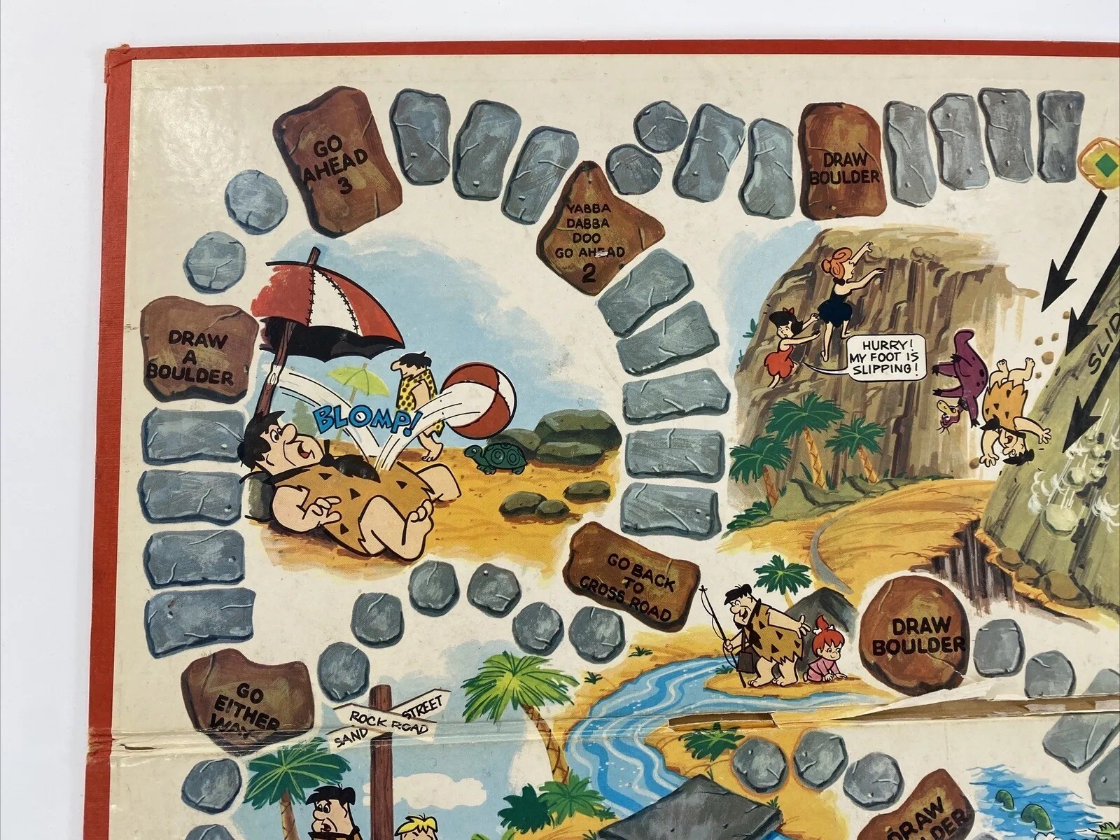 Flintstones Board Game Milton Bradley 1971 Messed Up Vacation GAME BOARD ONLY