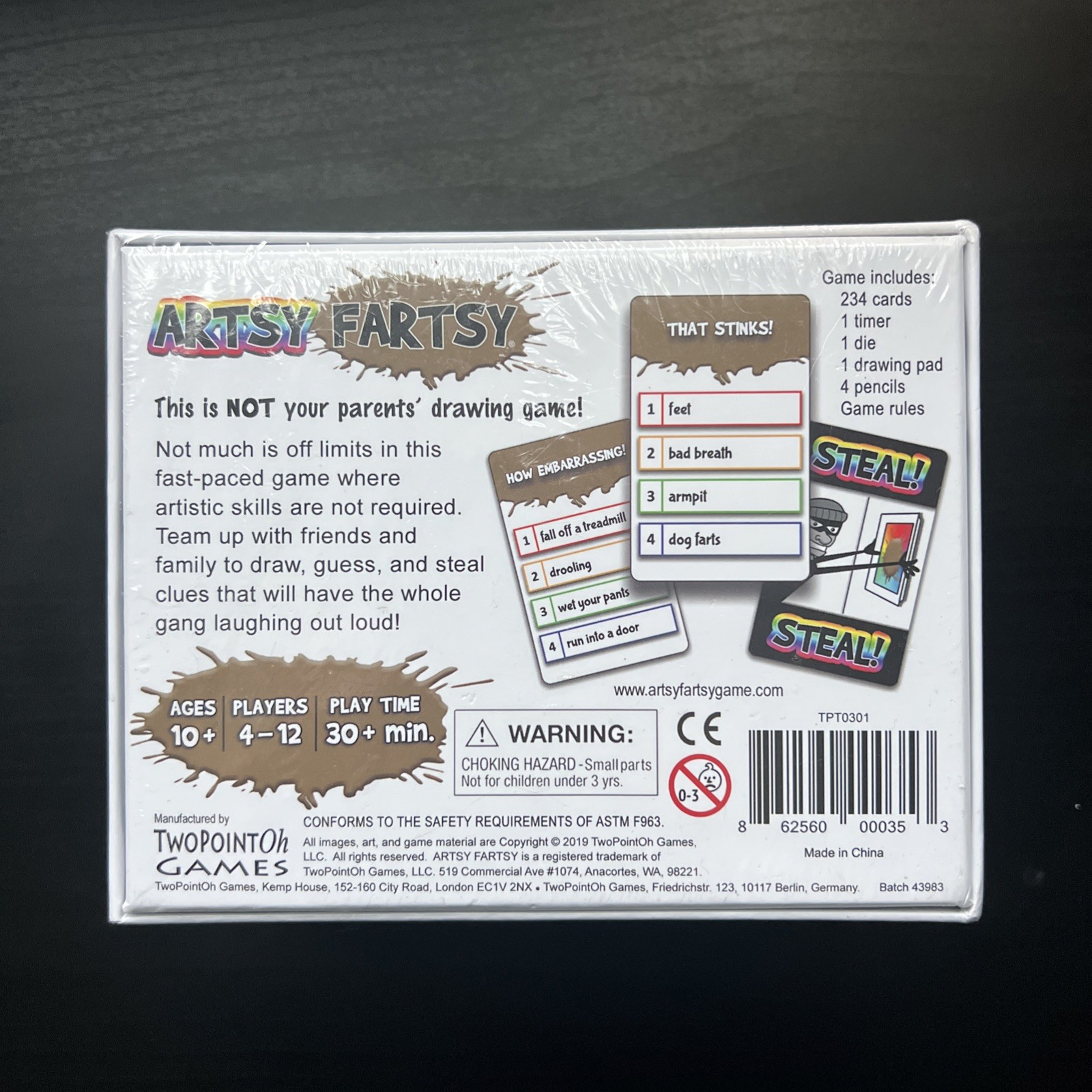 Artsy Fartsy Card and Drawing Game by TwoPointOh! Games Ages 10+ Factory Sealed