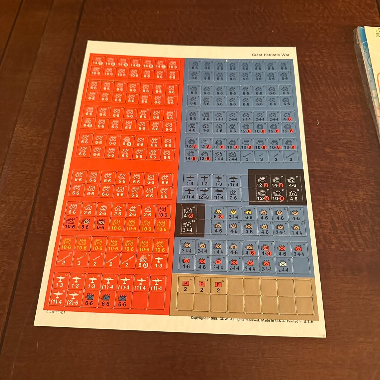 GDW : The Great Patriotic War game – Nazi Germany vs. USSR 1941-45 (UNPUNCHED)