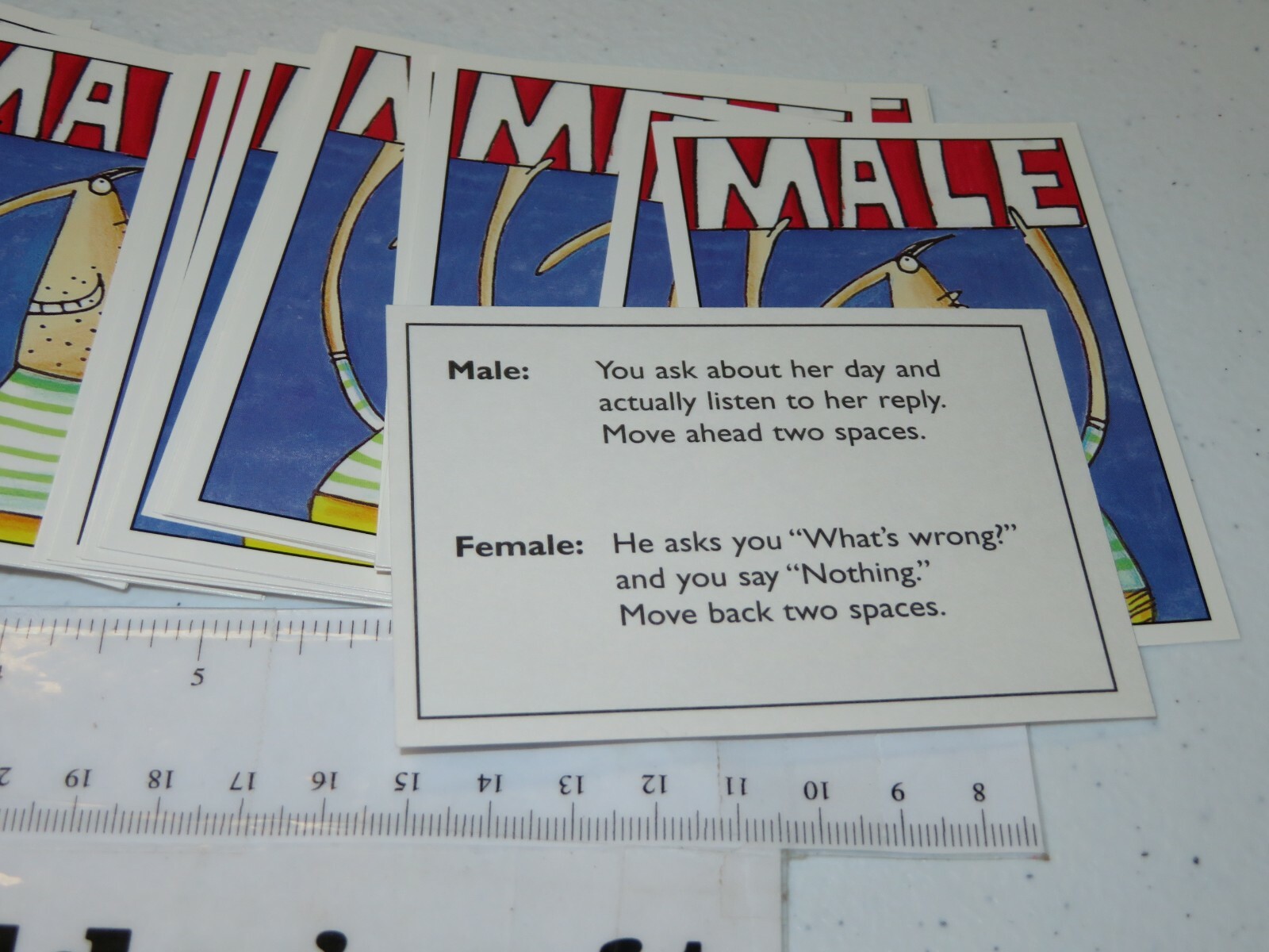 1997 Battle of the Sexes Board Game Lot of Male Wild Card Part Only University G