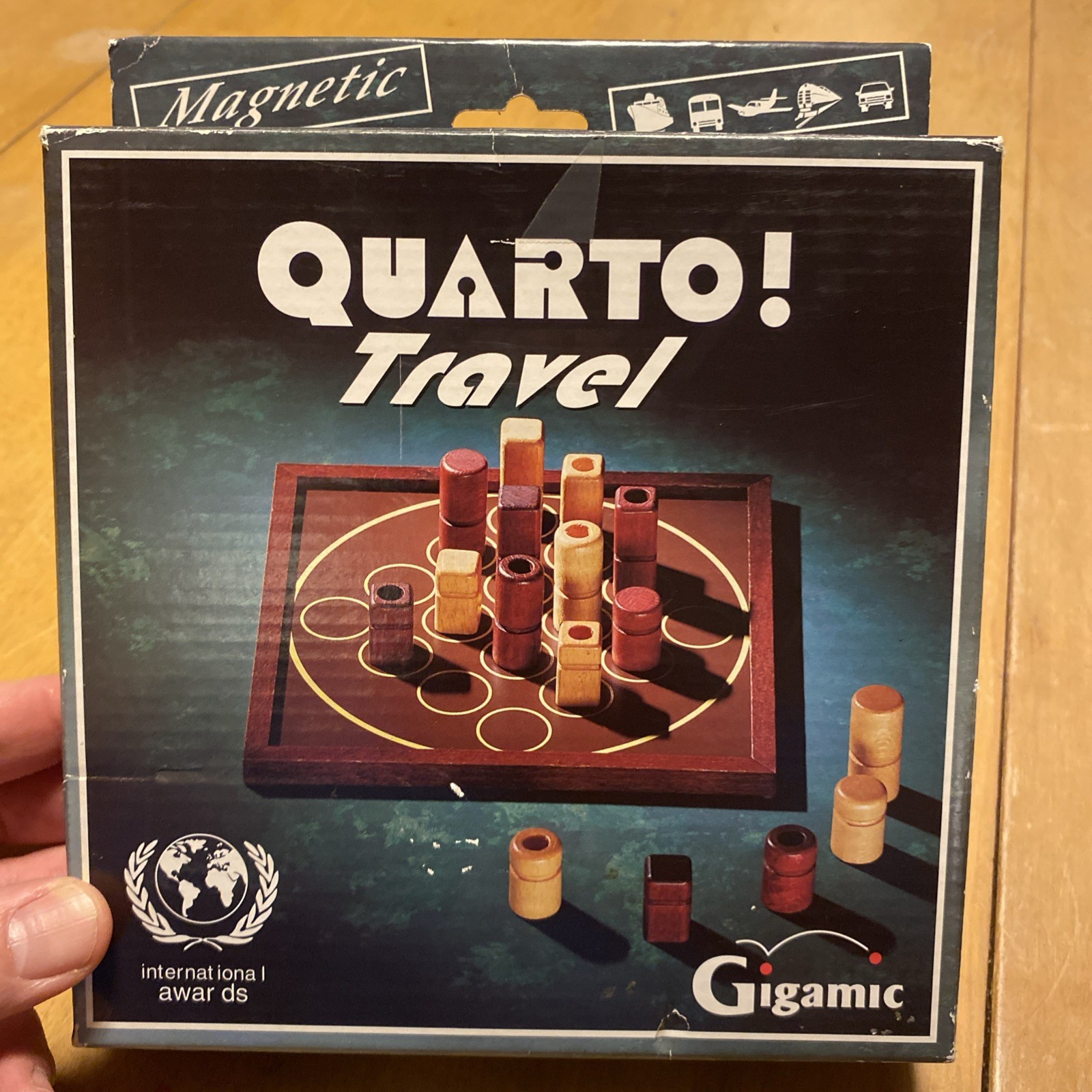 VINTAGE Travel Quarto Magnetic Wooden Board Game COMPLETE Gigamic 1991 Strategy