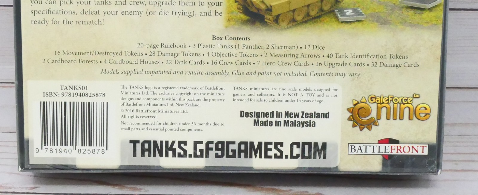 Gale Force Nine GF9 Games, Tanks Panther vs Sherman Starter Set, Sealed