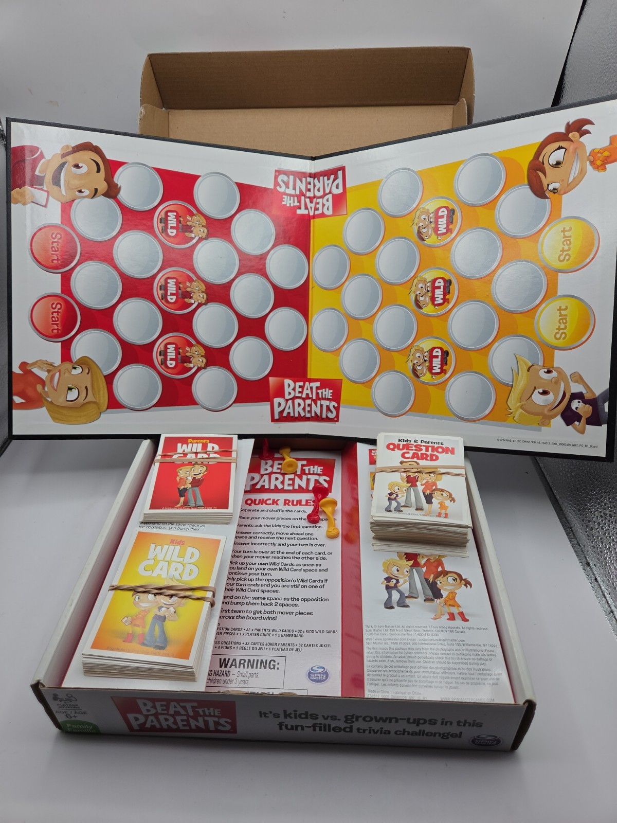 BEAT THE PARENTS Family Kids Trivia Game, Kids vs Parent Board Game, COMPLETE