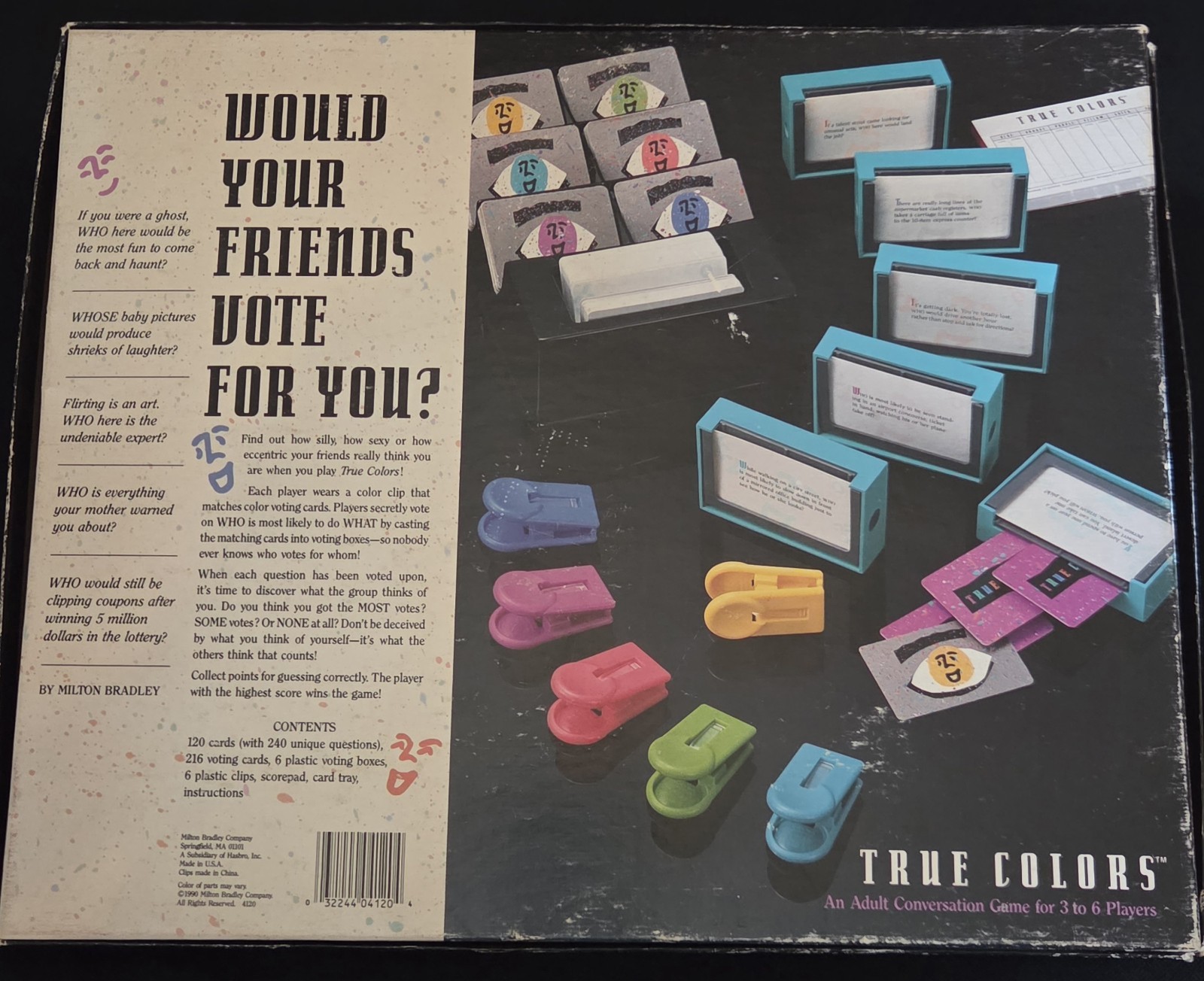 True Colors Board Game Vintage 1990 Milton Bradley 100% Complete Nearly Unplayed