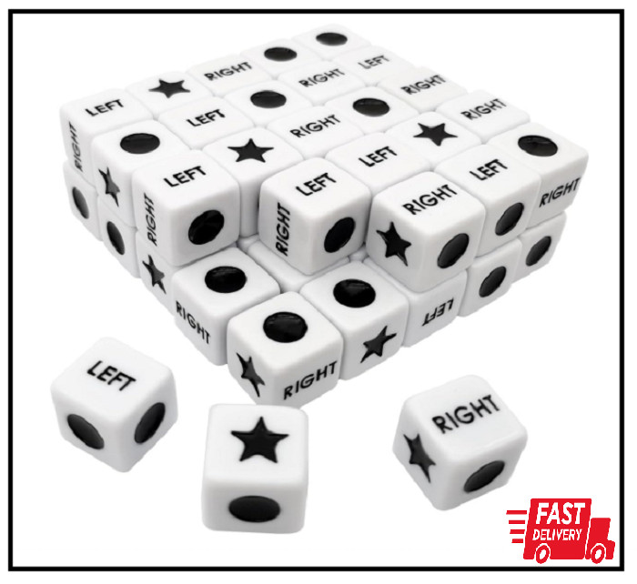 50 Pieces Left Right Center Dice Only 50 Dices Left Right Center Dice Game Prime