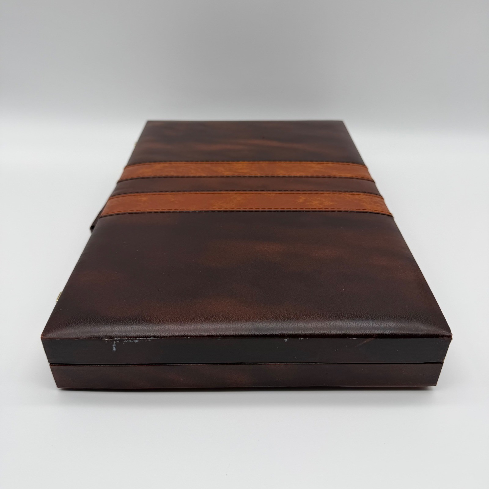 Backgammon Game Leather Briefcase Set 14.5″x9.5″ Complete