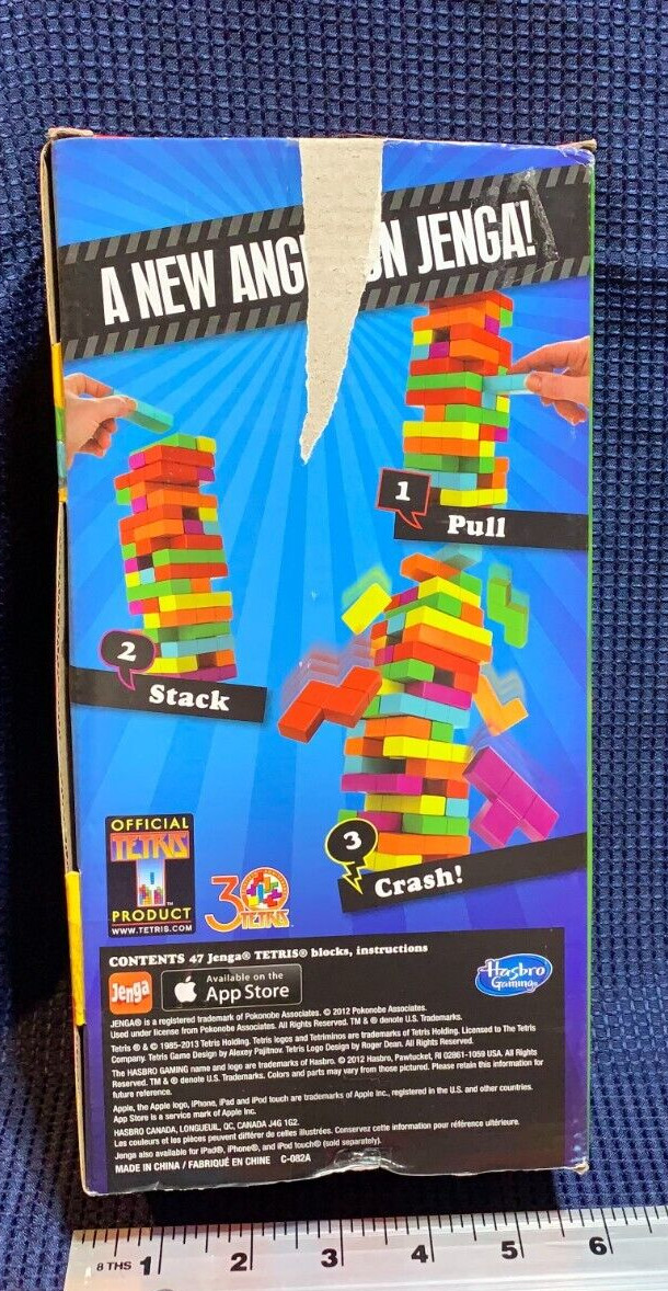 Jenga Tetris Blocks Hasbro Game Complete