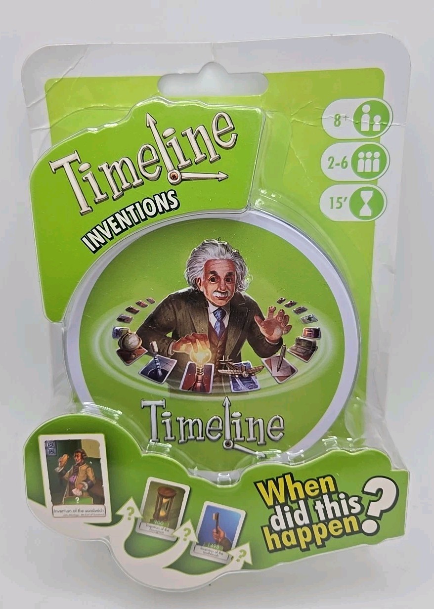 2010-Timeline Inventions Card Game Zygomatic Asmodee 8+, 2-6 Players GRE083