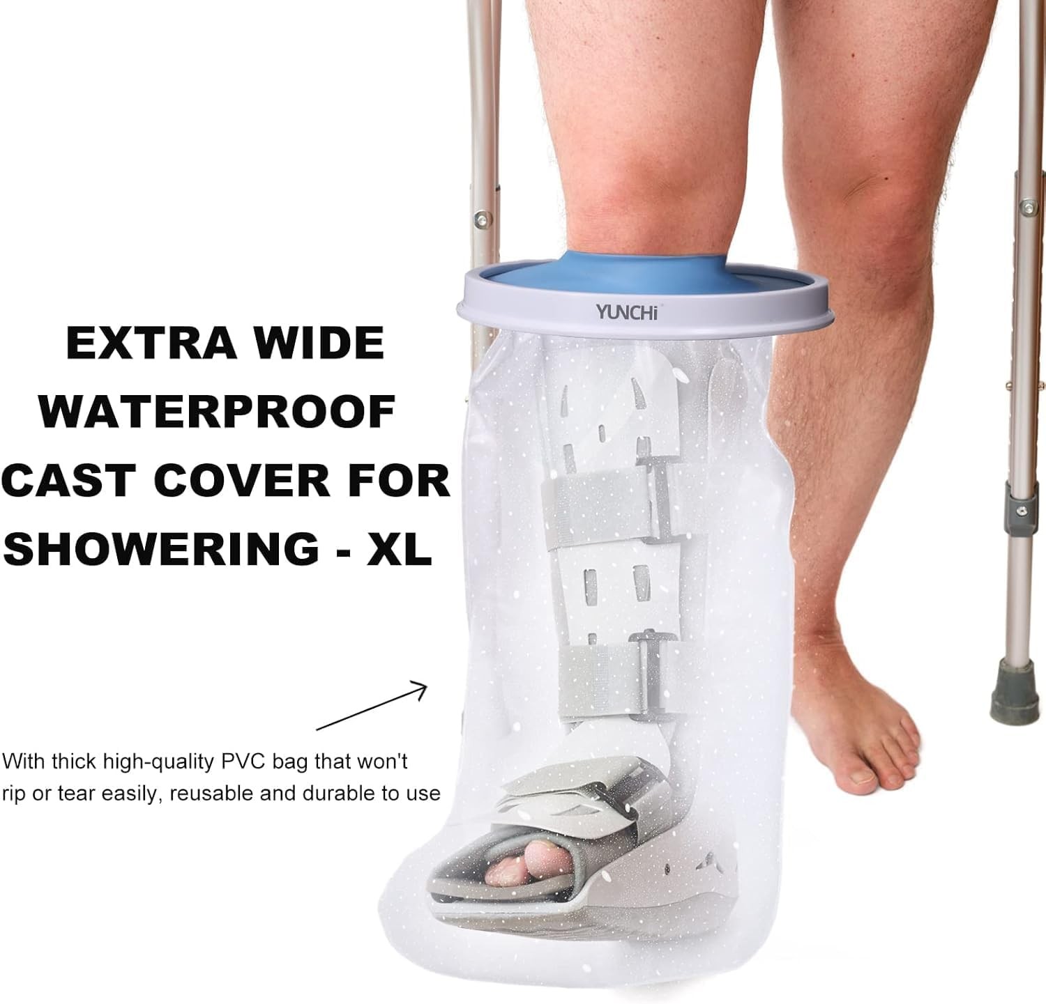 YUNCHI Waterproof Extra Wide Leg Cast Cover for Shower Adults Extra Large Water