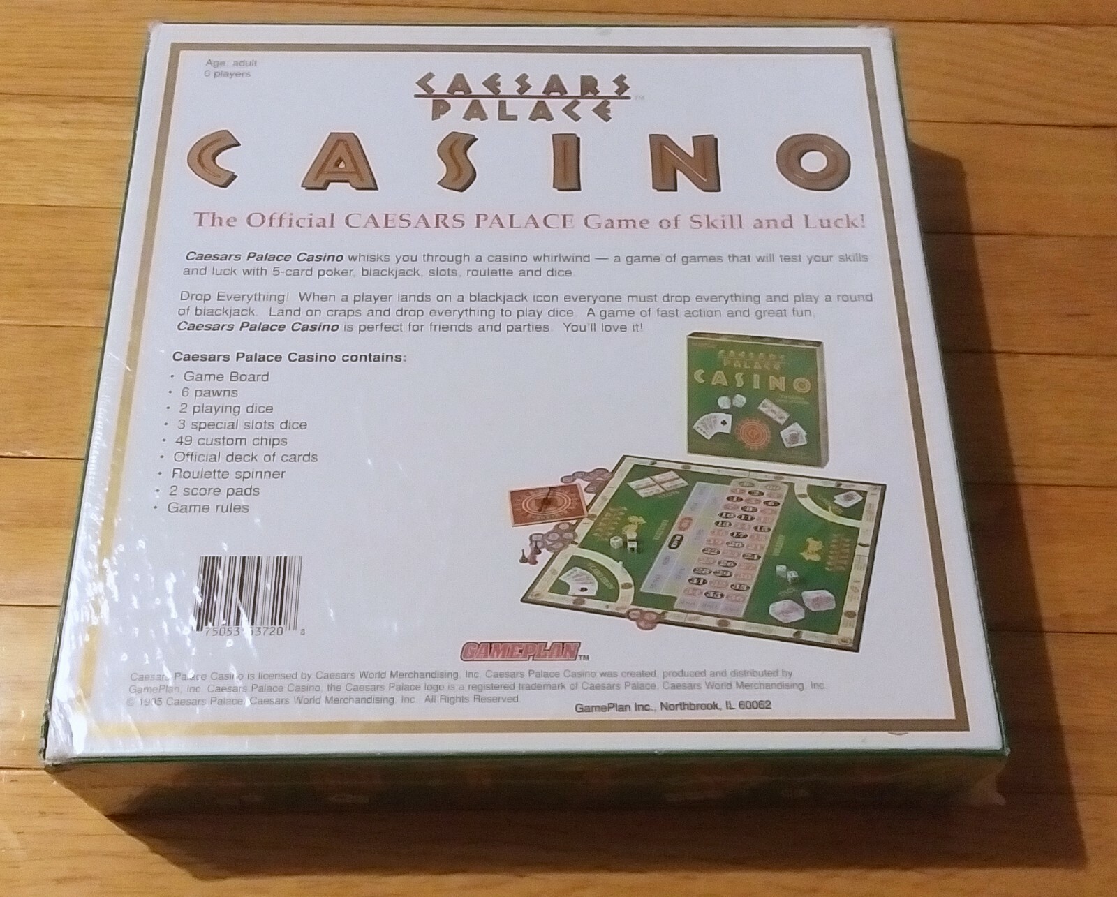 RARE VINTAGE NEW – 1995 GAMEPLAN CAESARS PALACE CASINO BOARD GAME – MADE IN USA