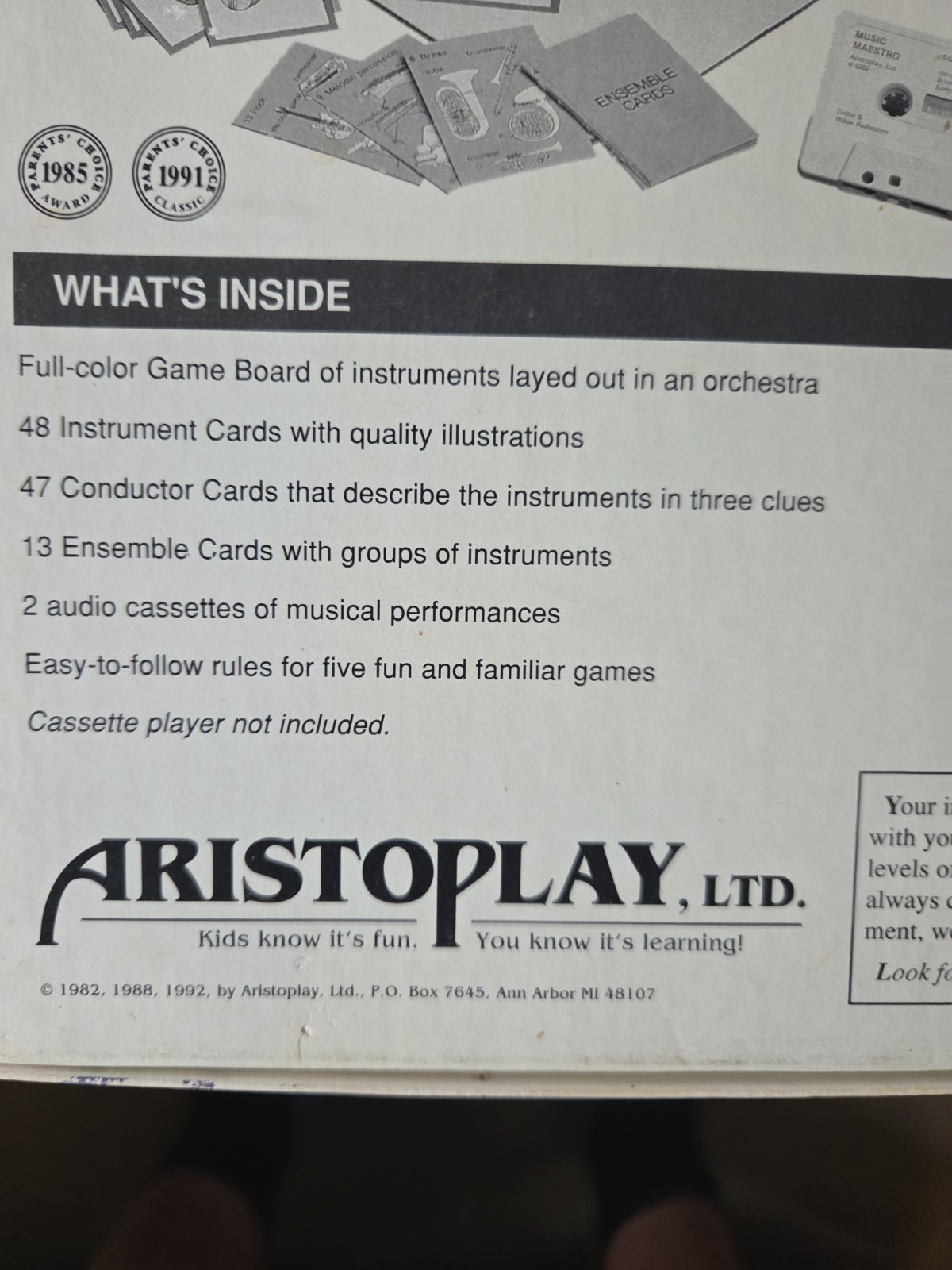 Music Maestro I, II Board Game Aristoplay Vintage 1992 Preowned 100 % Complete