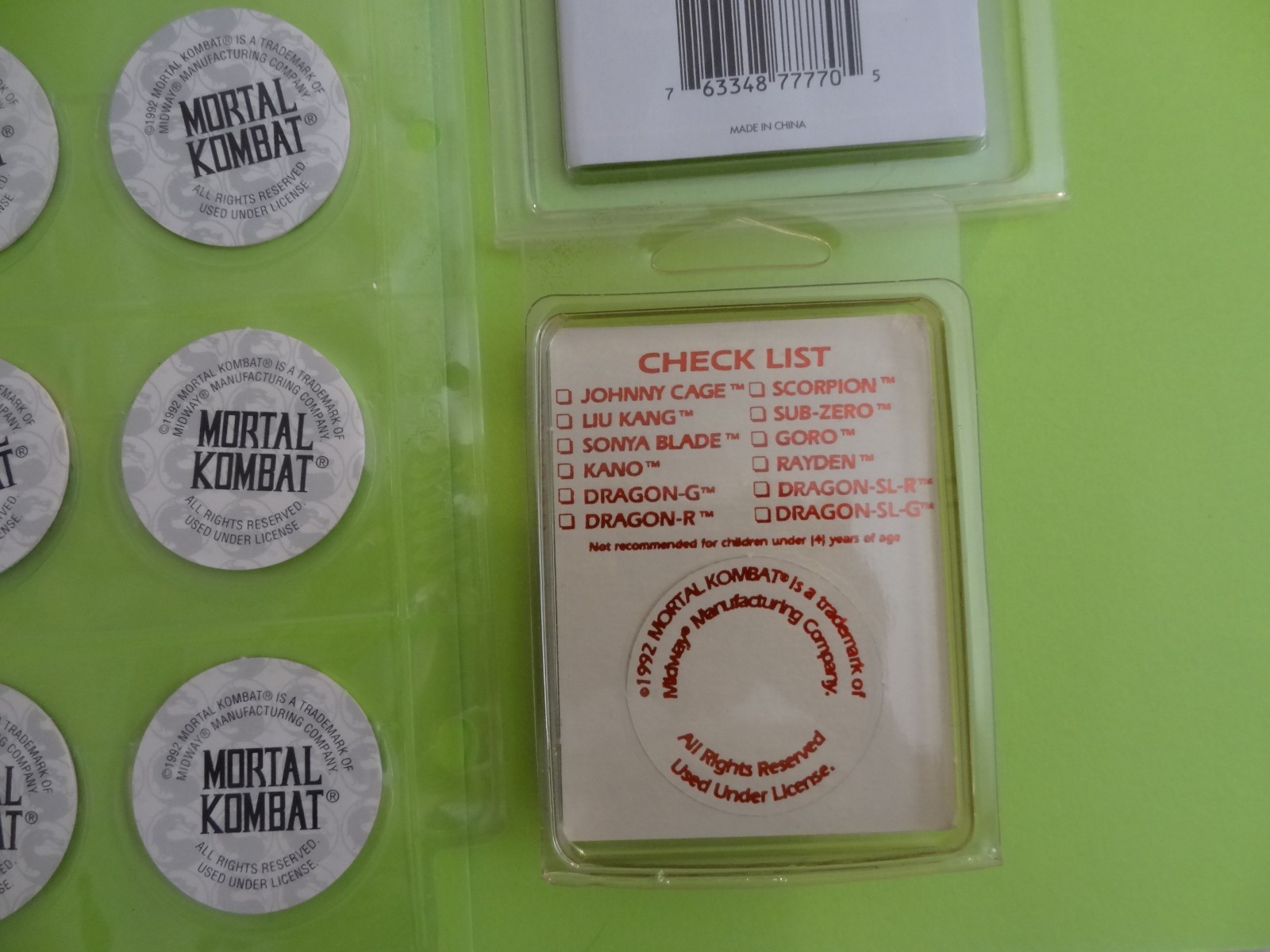 Pogs * Mortal Kombat * Pogs * Set of 20 * 18K Gold Plated Slammer * FREE SHIP *