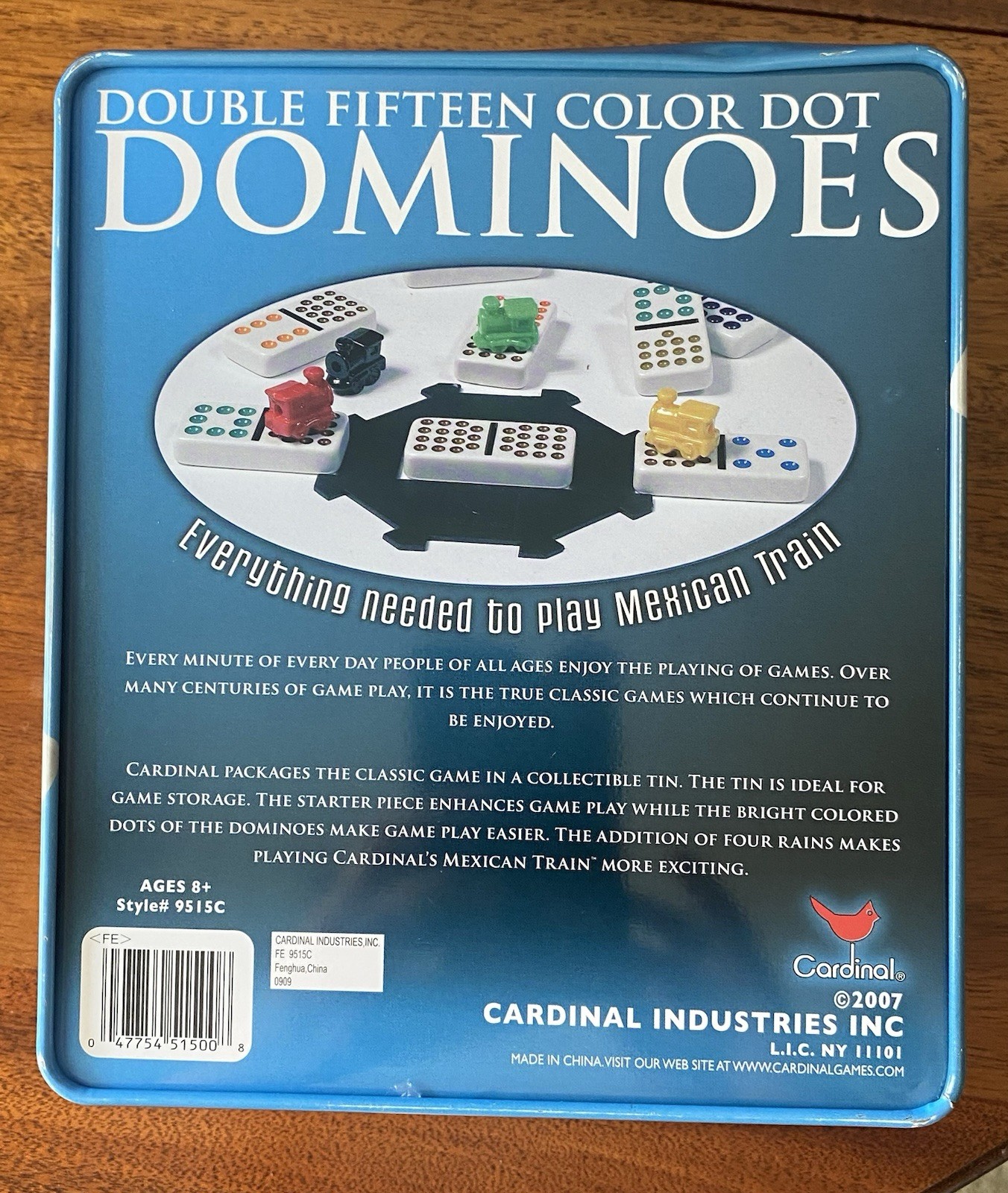Classic Games Double 15 Dominoes Color Dot Mexican Train 2007 Cardinal Complete