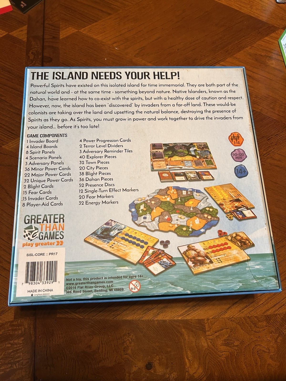 Greater Than Games Spirit Island Cooperative Strategy Board Game 1+ Players Used