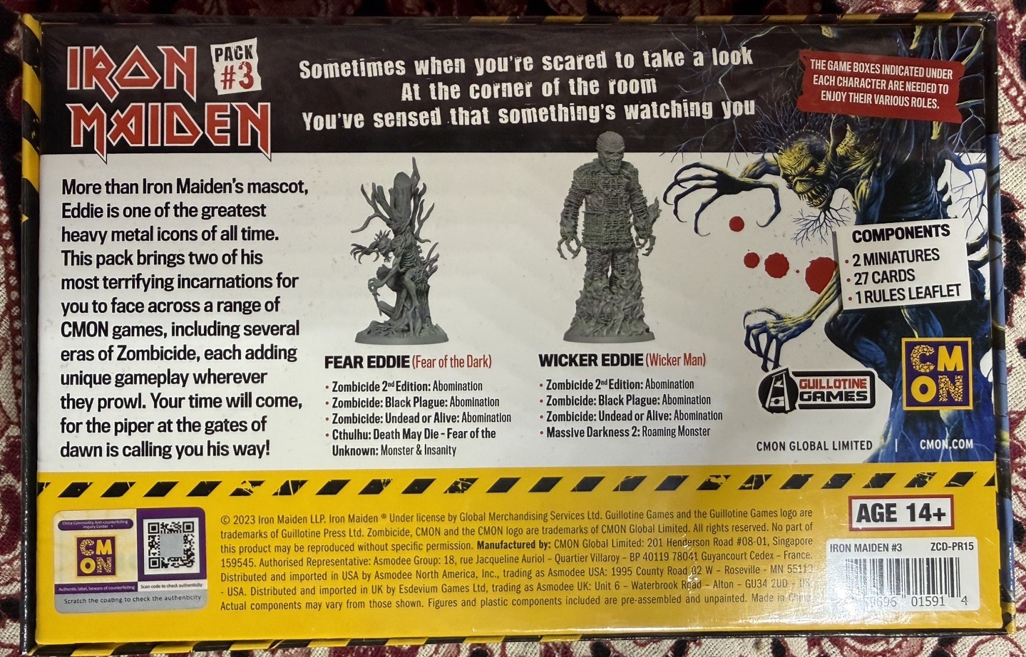 Zombicide IRON MAIDEN Character Expansion Packs #1, #2, and #3 CMON NEW SEALED