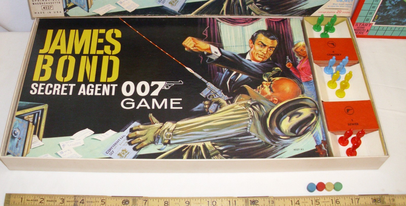 JAMES BOND SECRET AGENT 007 BOARD GAME SEAN CONNERY 1964 MILTON BRADLEY COMPLETE