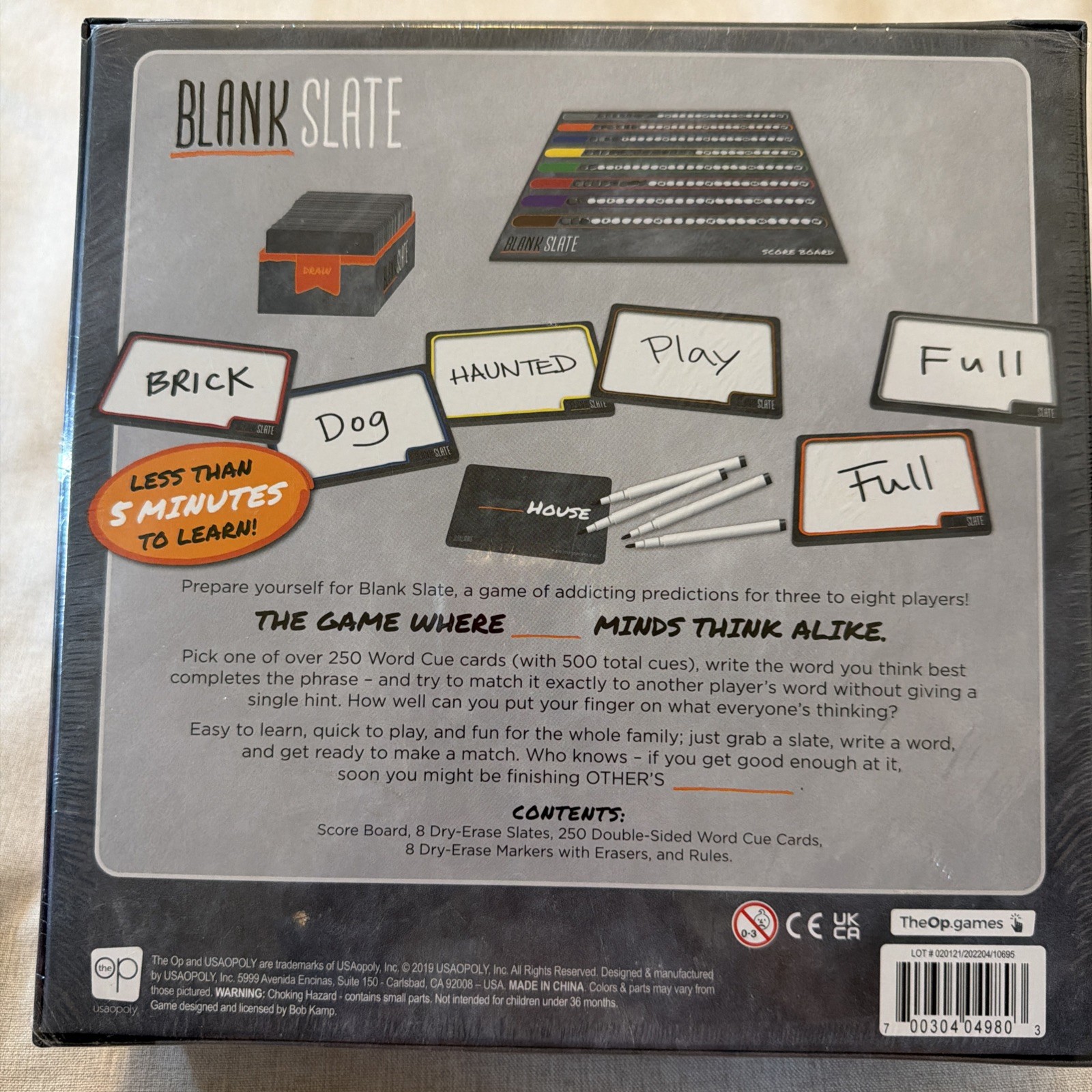 BLANK SLATE The Game Where Great Minds Think Alike Family Game The OP Games New