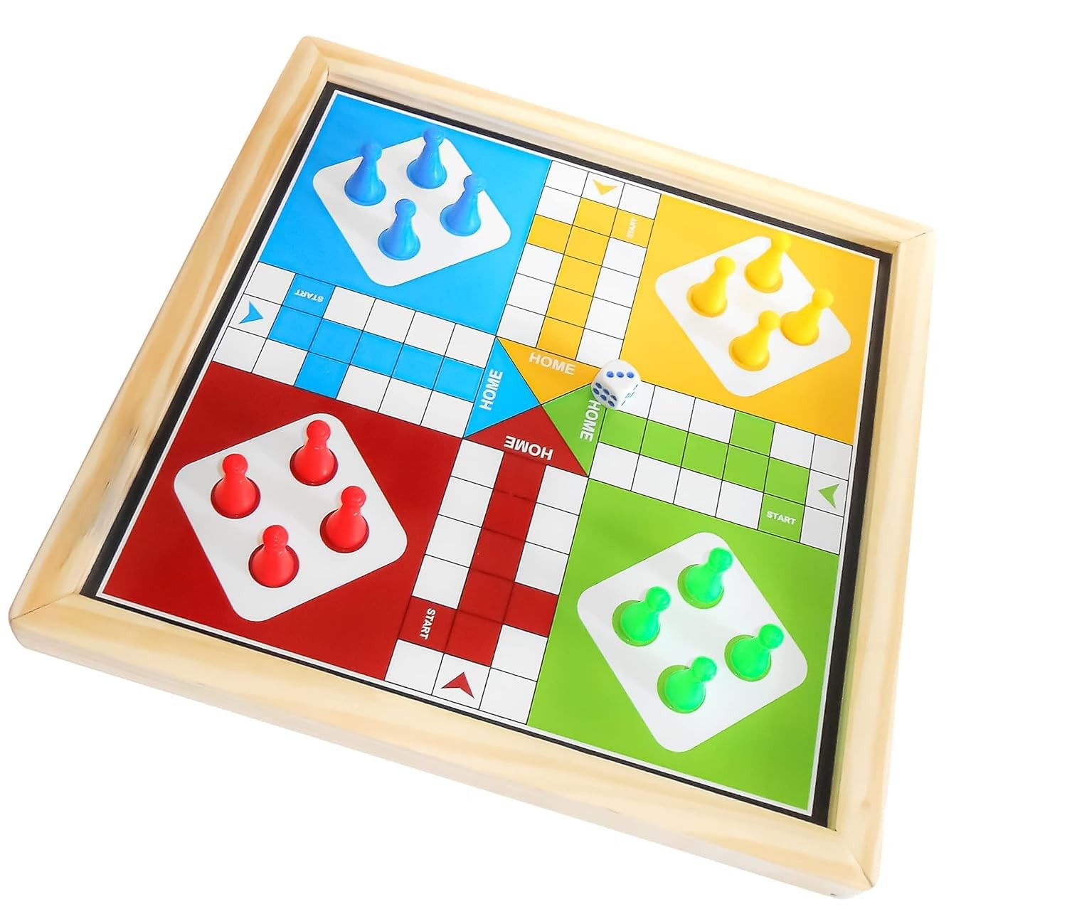 New Ludo + Snakes & Ladders Wooden Board Game 2-Pack for Adults & Kids