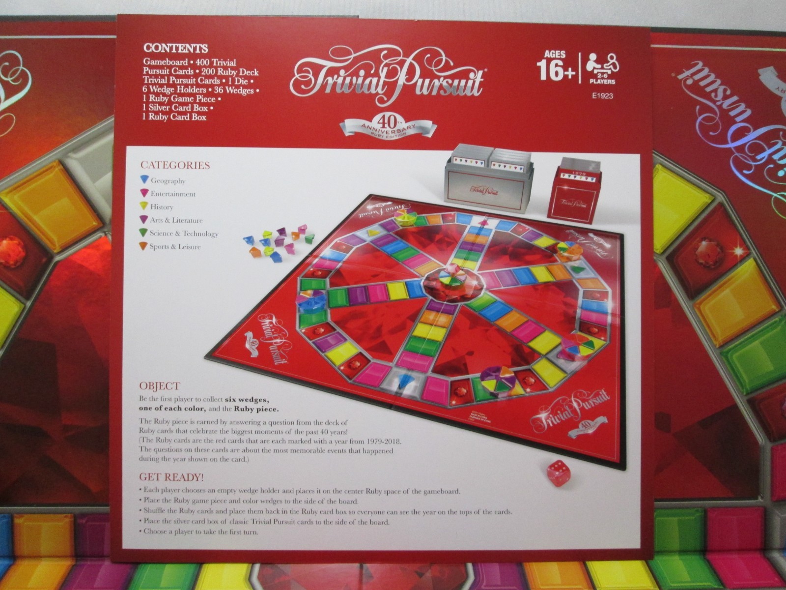 Hasbro Trivial Pursuit 40th Anniversary Ruby Edition Game Board