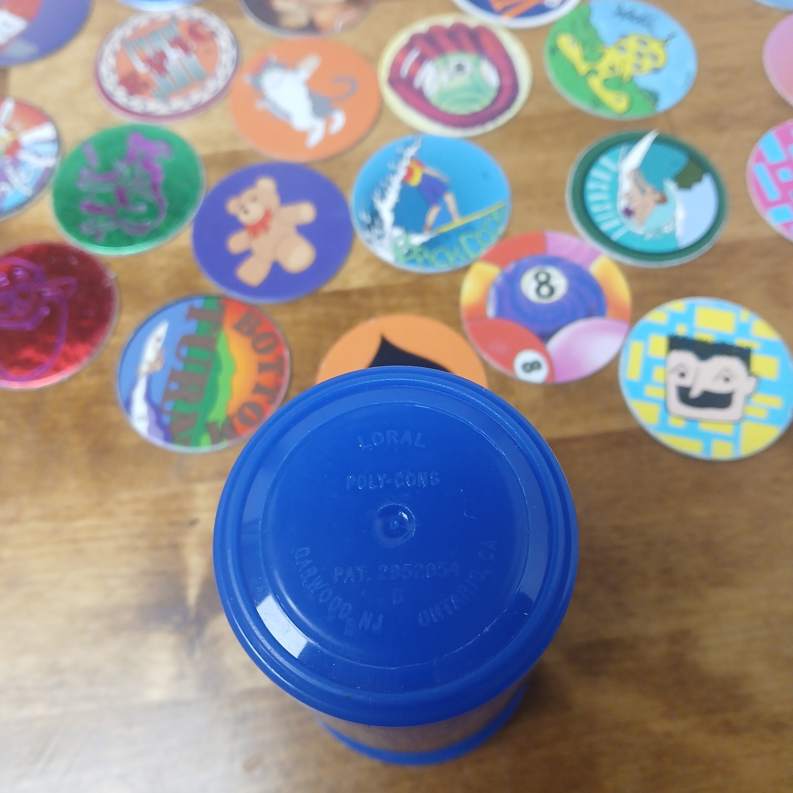 POG Officially Licensed Blue Milkcap Container Medium Size W Slammer & Assorted