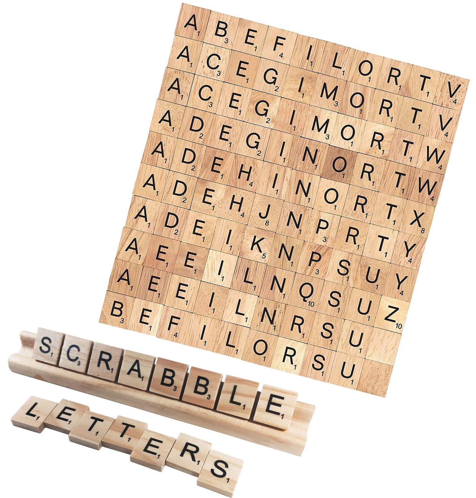 500 Pcs Wood Scrabble Tiles – Scrabble Letters – 5 Complete Sets – Wood Tiles…