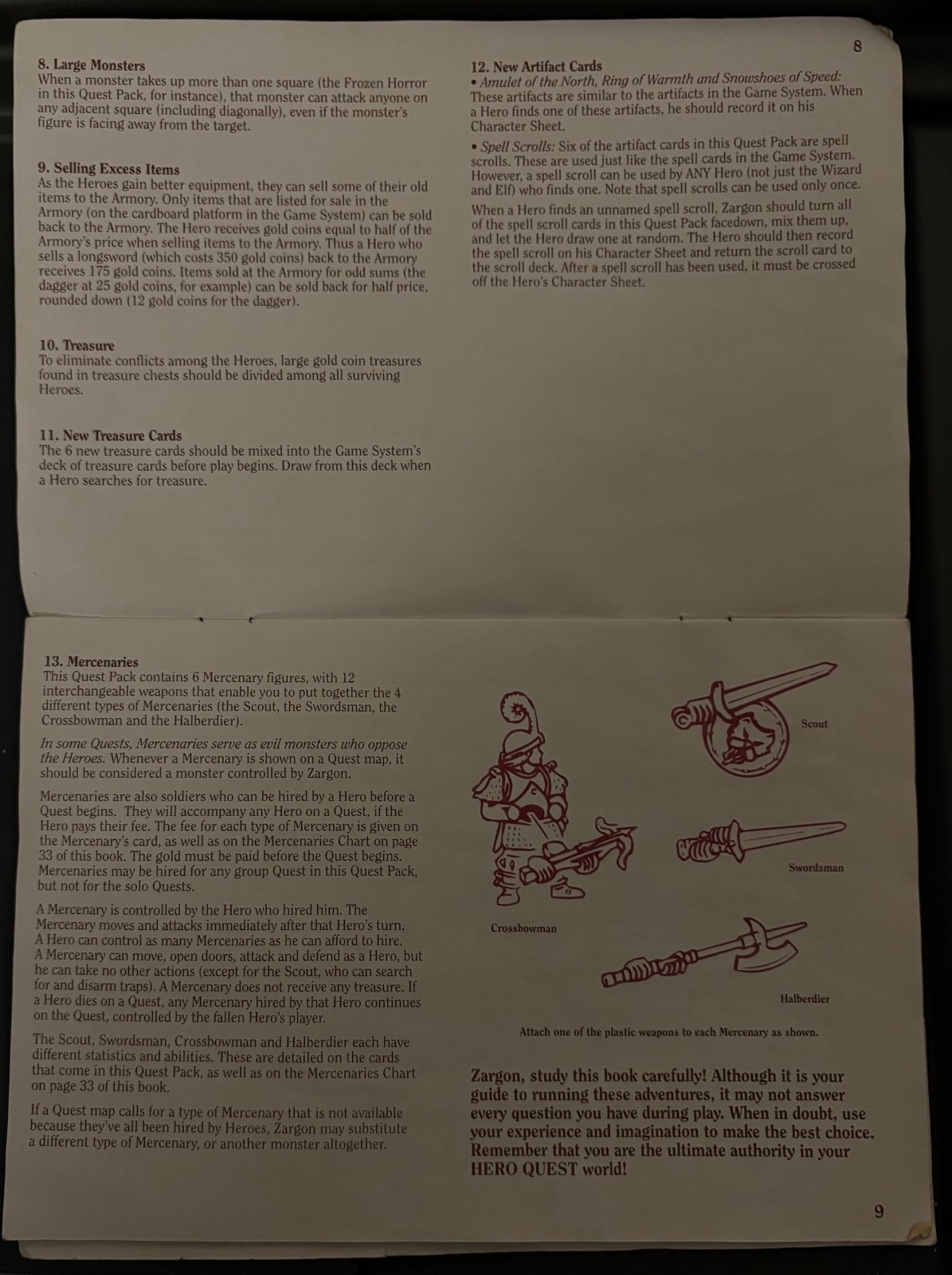 RARE! 1992 Milton Bradley Hero Quest Barbarian Quest Pack, Near complete