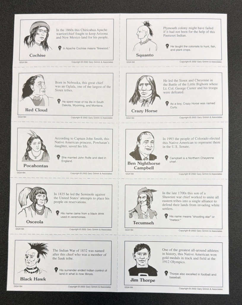 Vintage 2002 JINGO Native Americans Bingo Trivia Educational Game-Gary Grimm