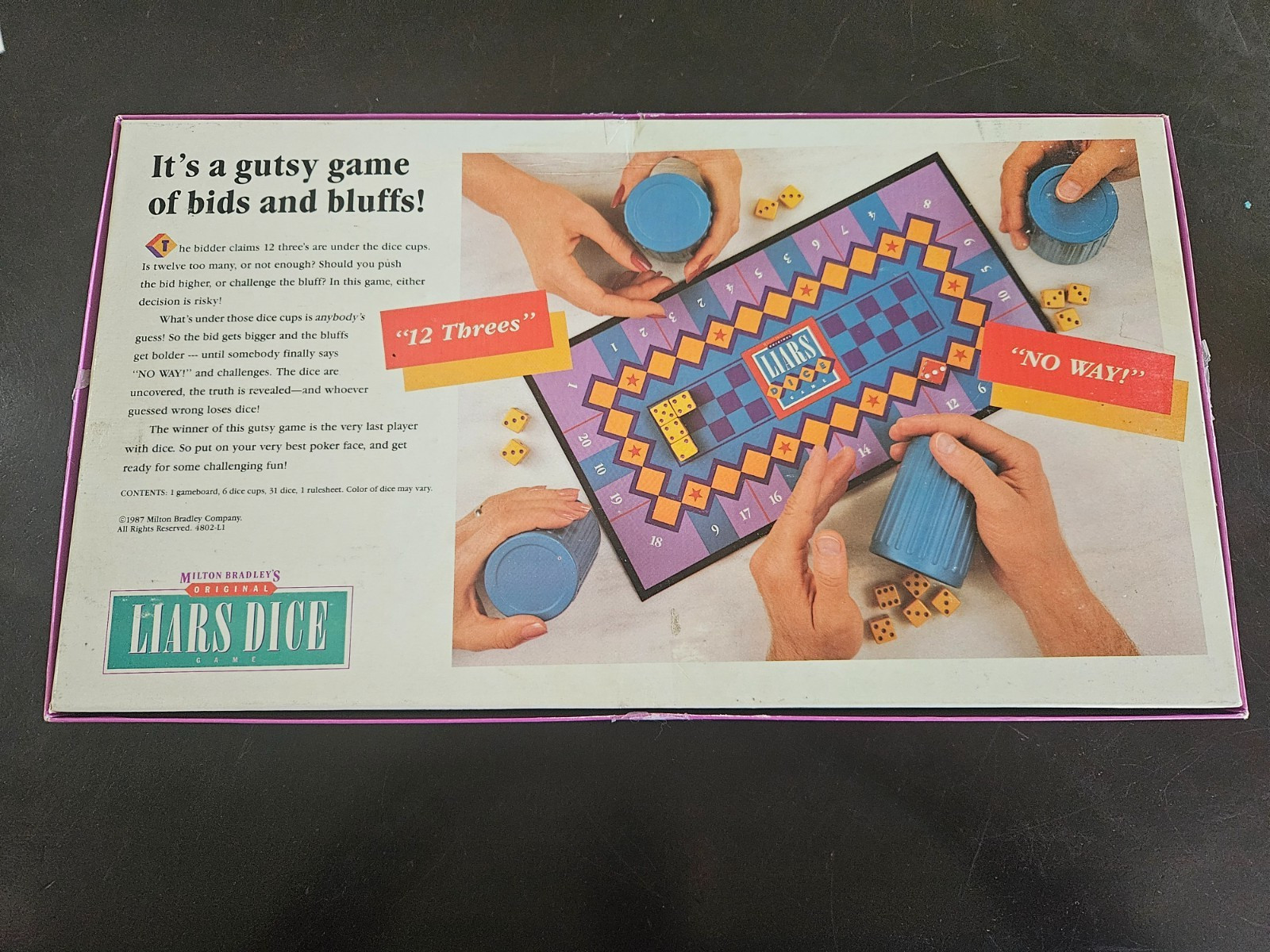 Liar’s Dice Board Game -Complete, NEW- Milton Bradley 1987