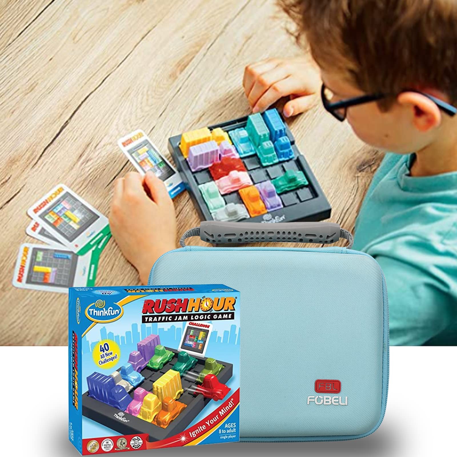EVA Hard Carrying Case Compatible With ThinkFun Rush Hour Traffic Jam Brain G…