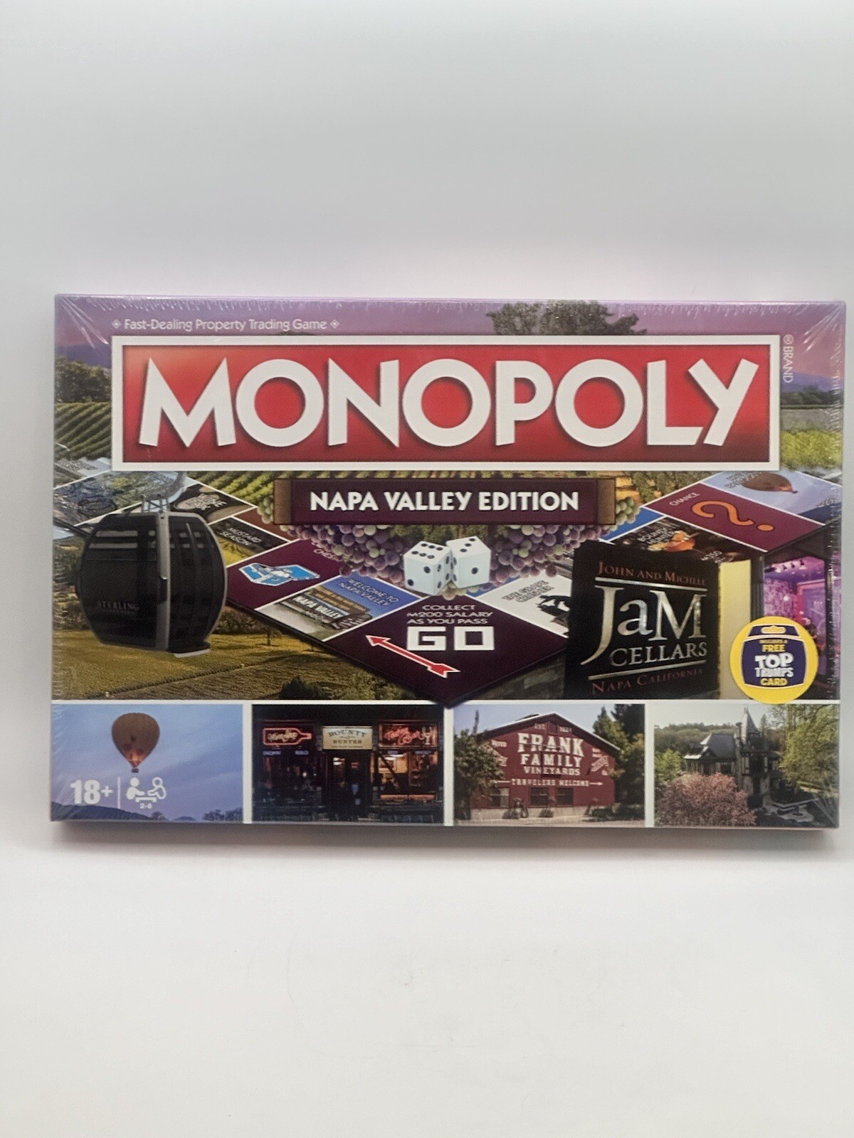 Monopoly Napa Valley Edition Board Game California Wine Country Top Trumps Card