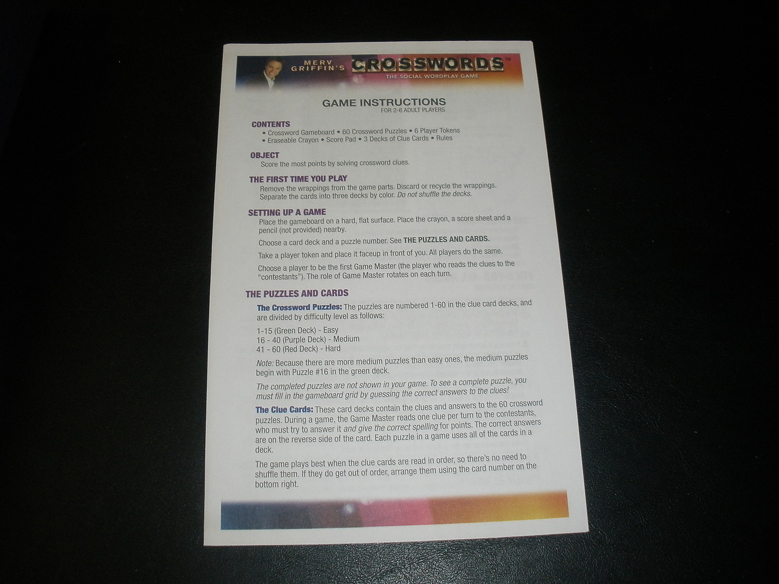 2008 Parker Brothers Merv Griffin’s CROSSWORDS Game – Complete!