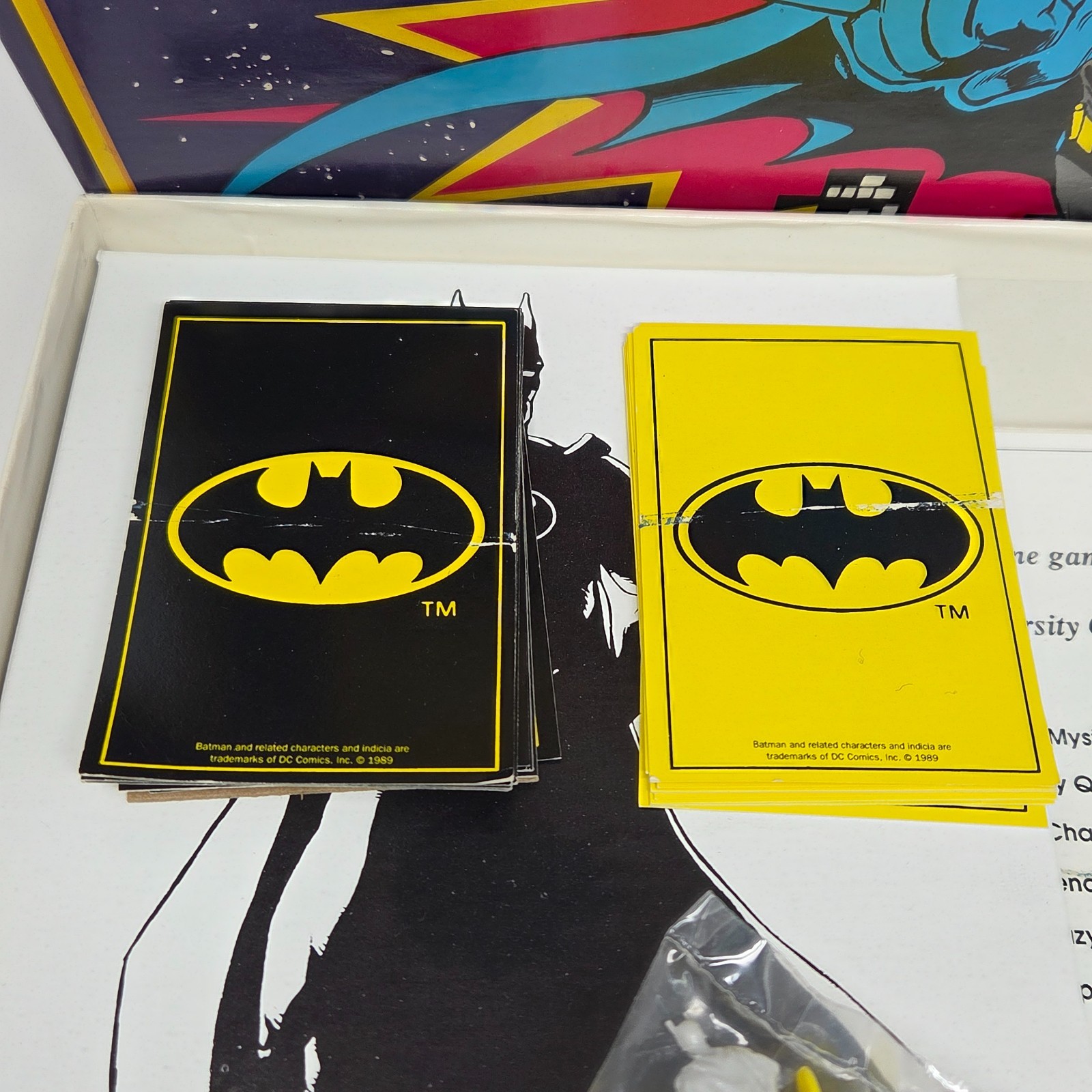 VINTAGE 1989 THE BATMAN GAME 50TH ANNIVERSARY BOARD GAME 100% COMPLETE DC COMICS