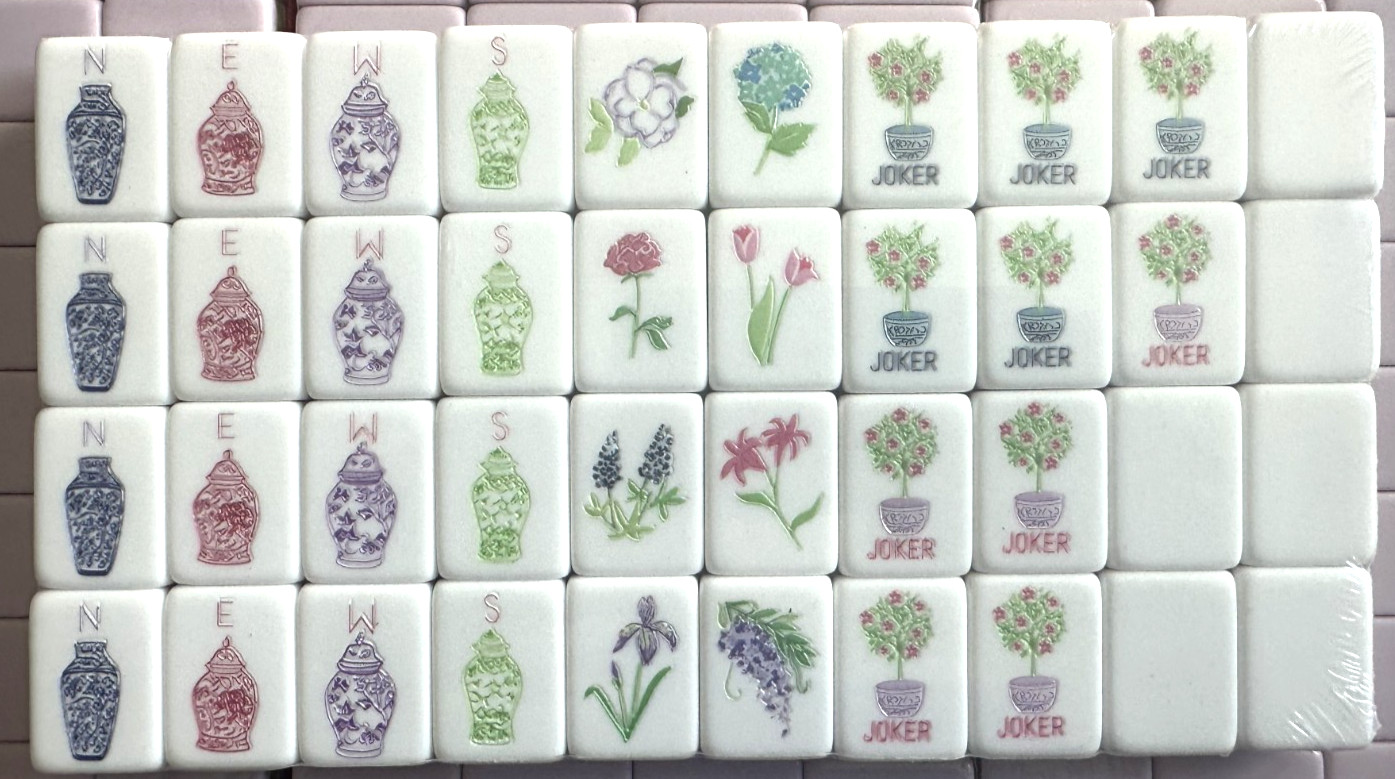 MISSING 2 FLOWERS – PASTEL PURPLE 4 Layer Acrylic Mahjong Tiles READ DESCRIPTION