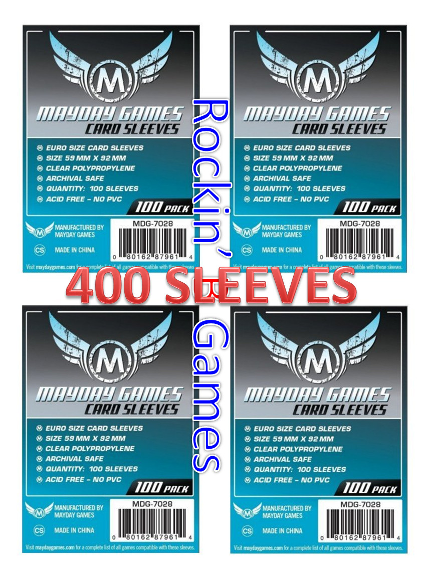 Mayday Standard Euro Card Sleeves 59 x 92 mm (4×100 Pack, 400 sleeves) MDG-7028
