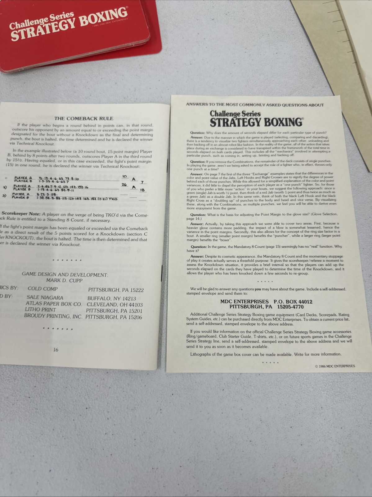 Challenge Series STRATEGY BOXING Card Game – Complete