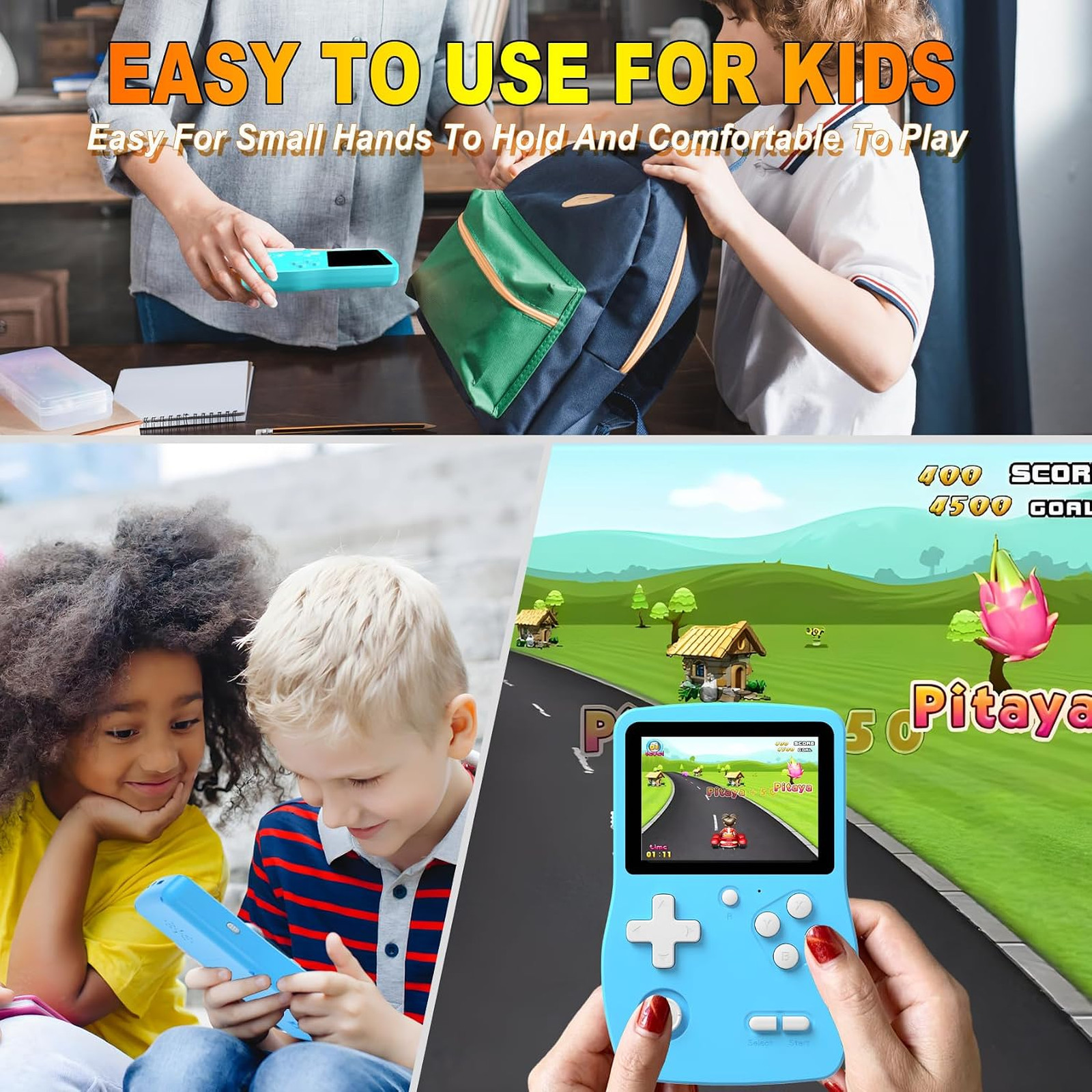 32-Bit Handheld Games Console with 139 Video Games, Portable Game Player with