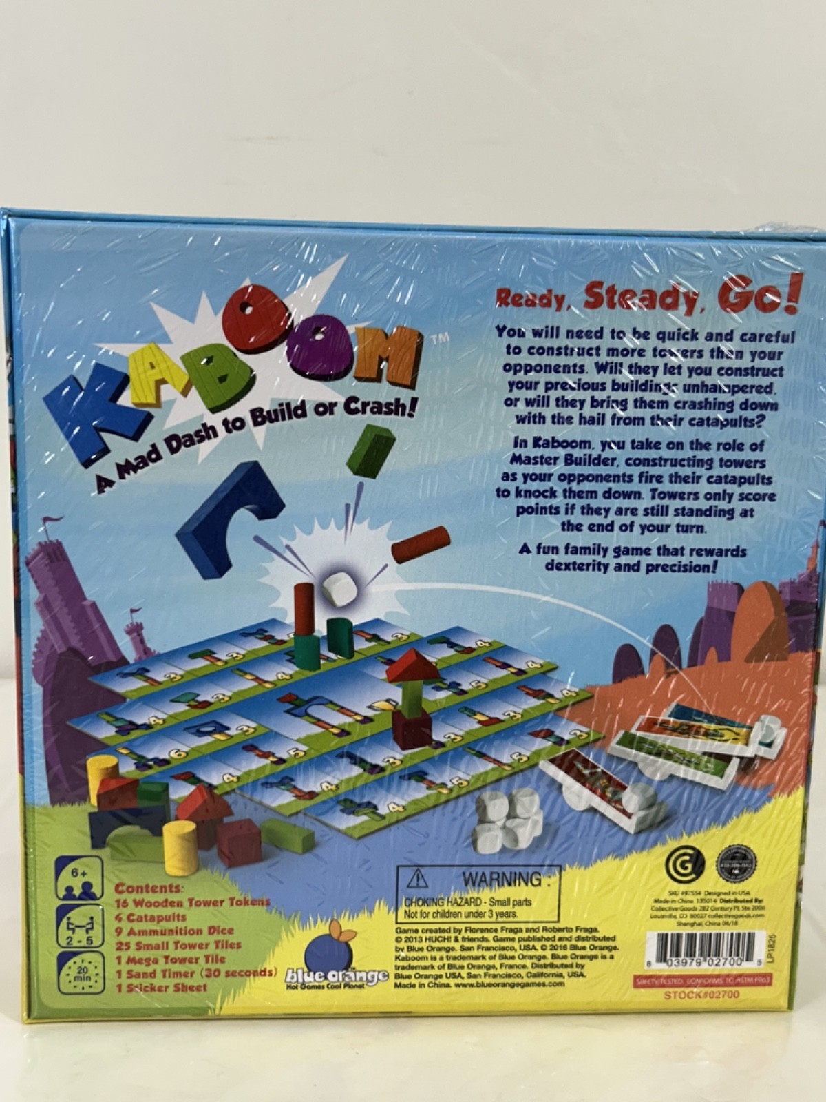NEW Sealed KABOOM Dexterity Board Game Blue Orange Huch! 2016 6+ 2-5 Players S1