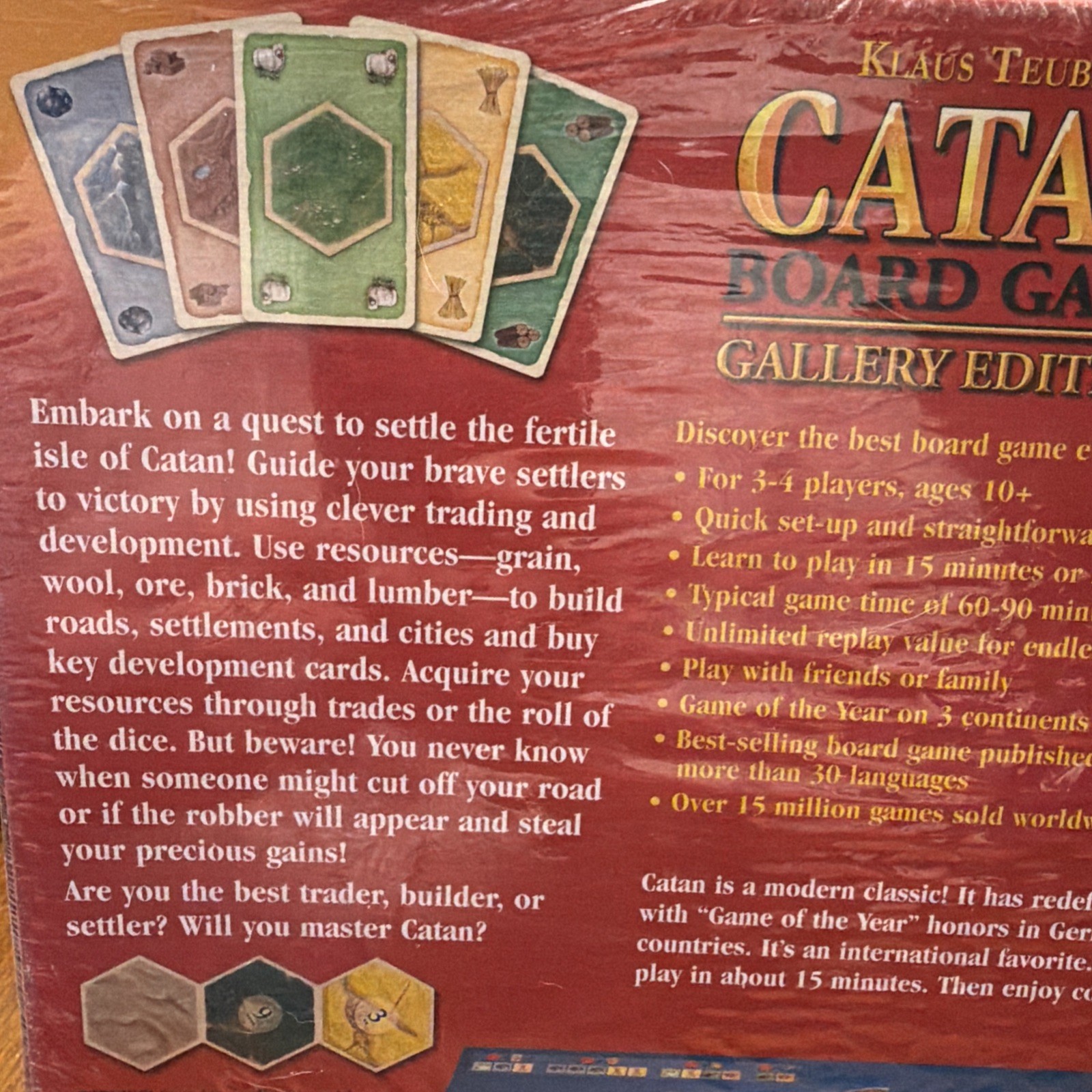 Catan Gallery Edition Board Game Complete Set #73001, Mayfair Games 2008 SEALED
