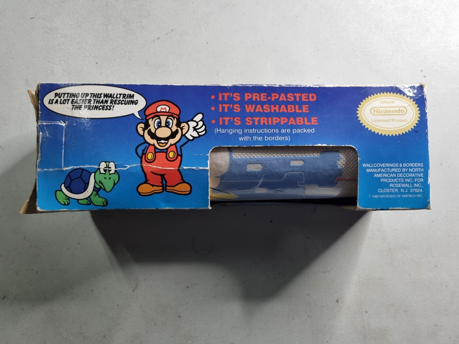 Vintage 1989 Nintendo Wall Trim Border Mario 5yd Roll Princess Peach Wallpaper
