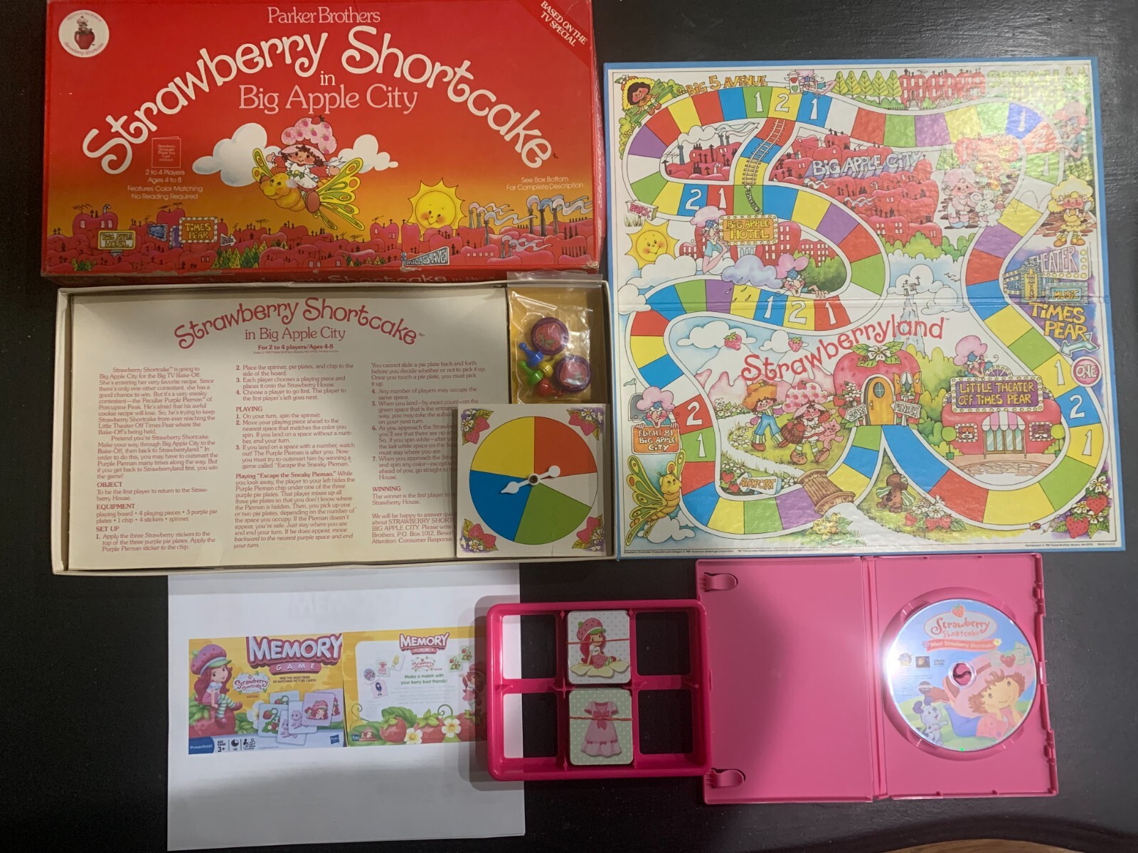 1981 Strawberry Shortcake In Big Apple City Game COMPLETE+Match Game+Meet SS DVD