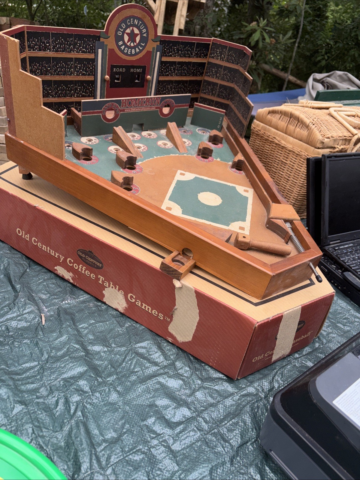 Old Century Wooden Baseball Pinball Style Game LARGE 2003 See Description