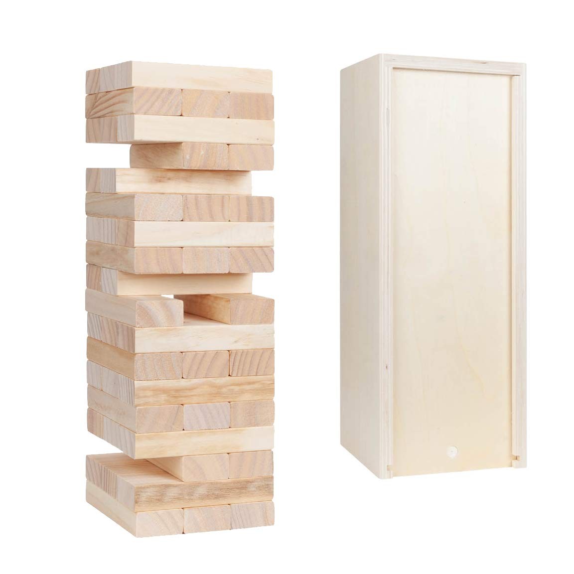 WE Games Wood Block Stacking Party Game That Tumbles Down When You Play, 14 in.