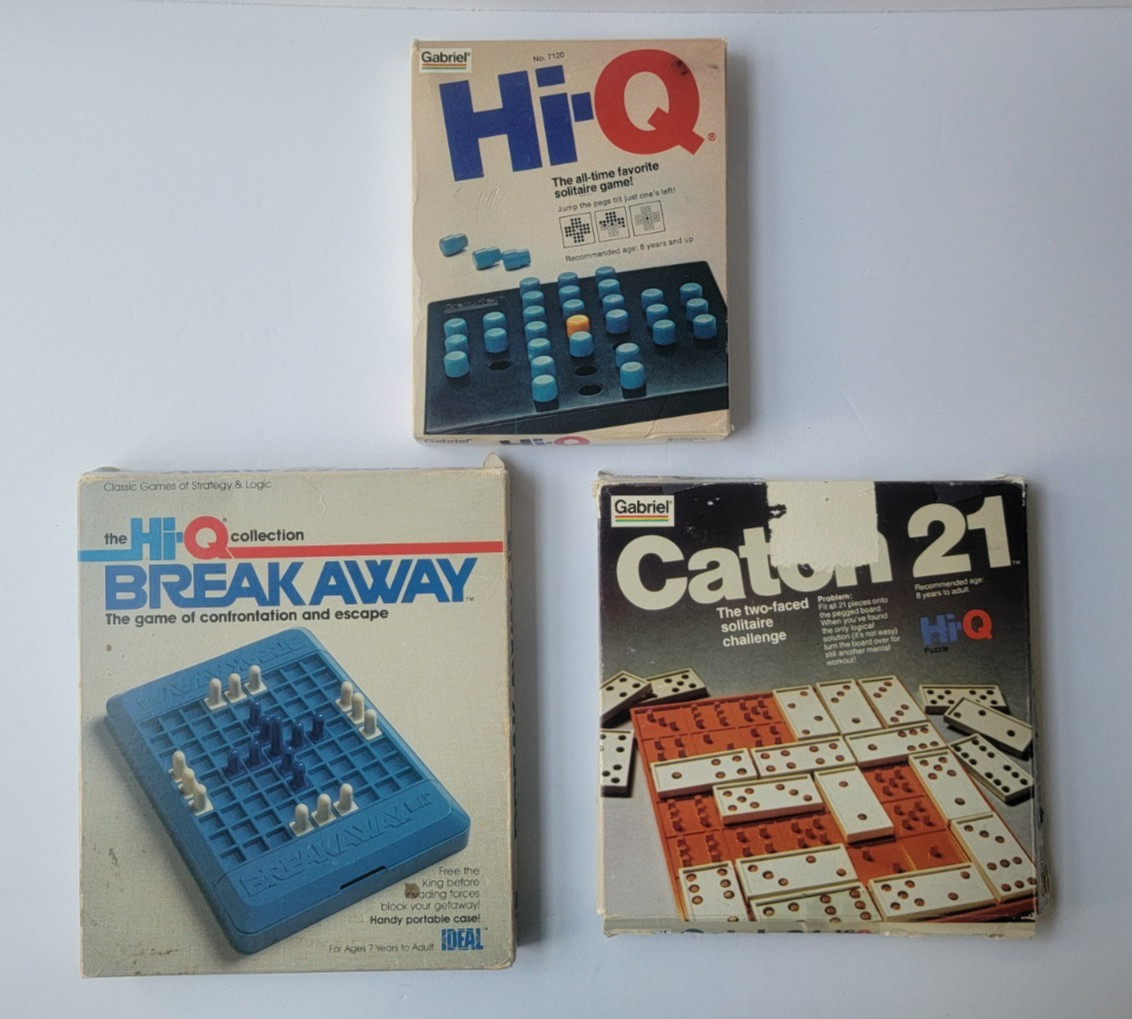 Lot of Vintage Board Games – Qubic, Catch 21, Hi Q, Press Ups, Break Away + 1